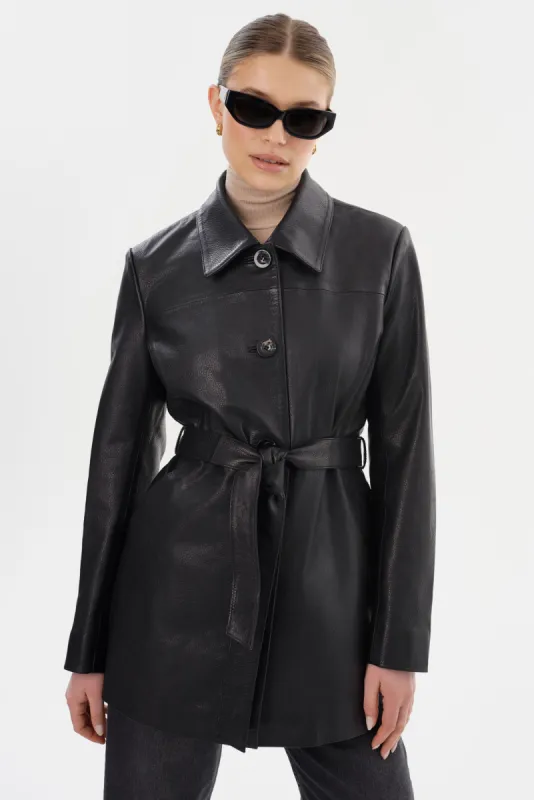 MARLOWE | Leather Trench Coat sold by LAMARQUE