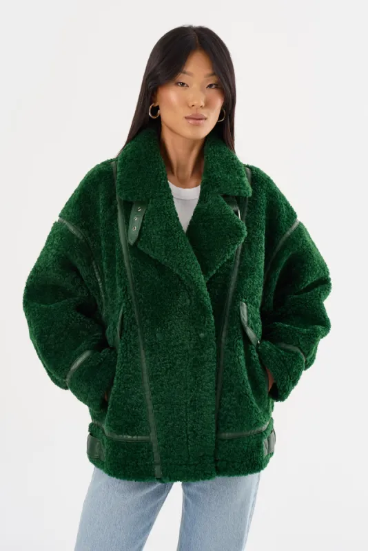 BADU | Oversized Faux Shearling Jacket sold by La Marque