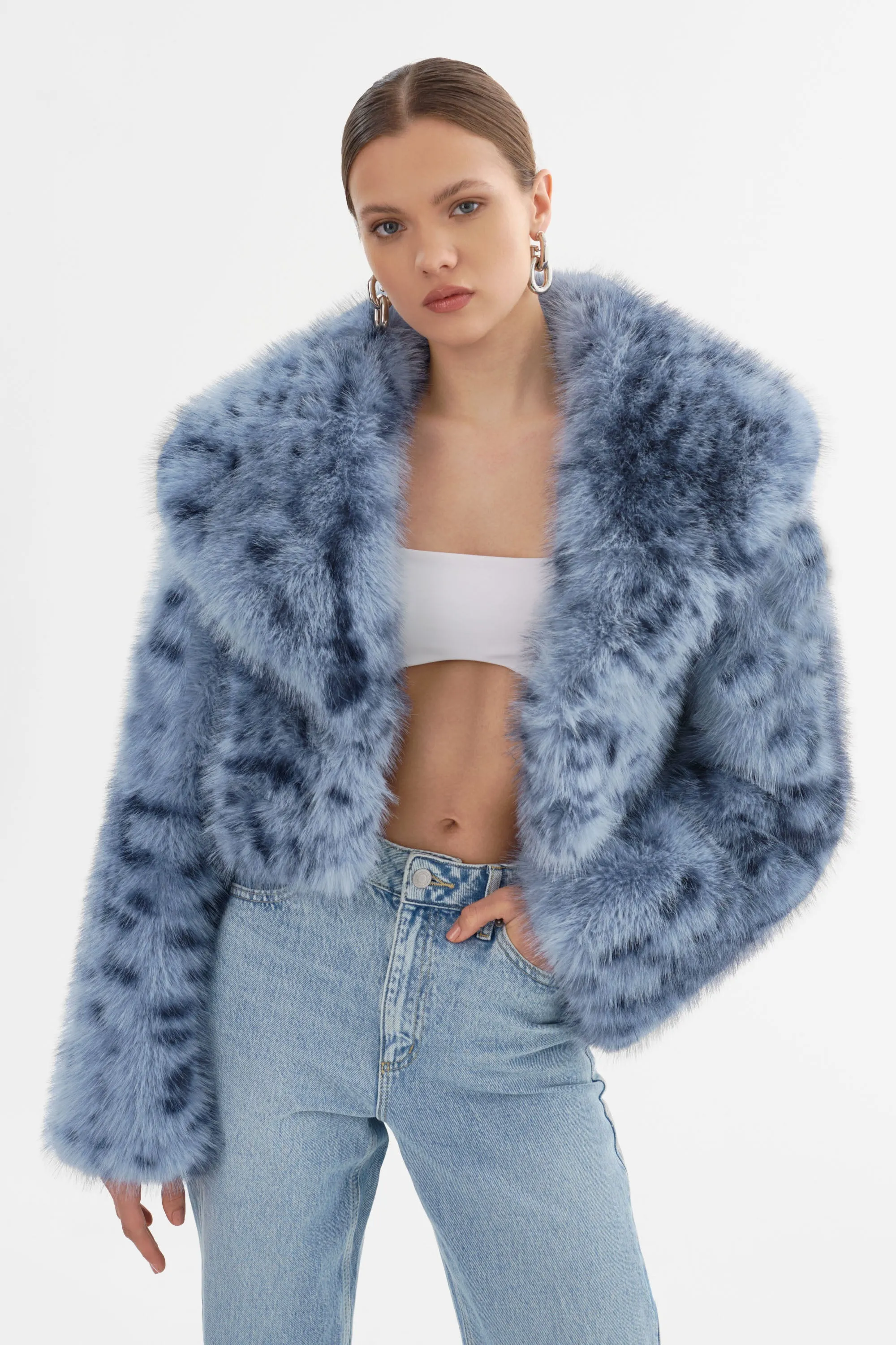 DANIKA LEO | Faux Fur Crop Jacket sold by LAMARQUE product image thumbnail 3