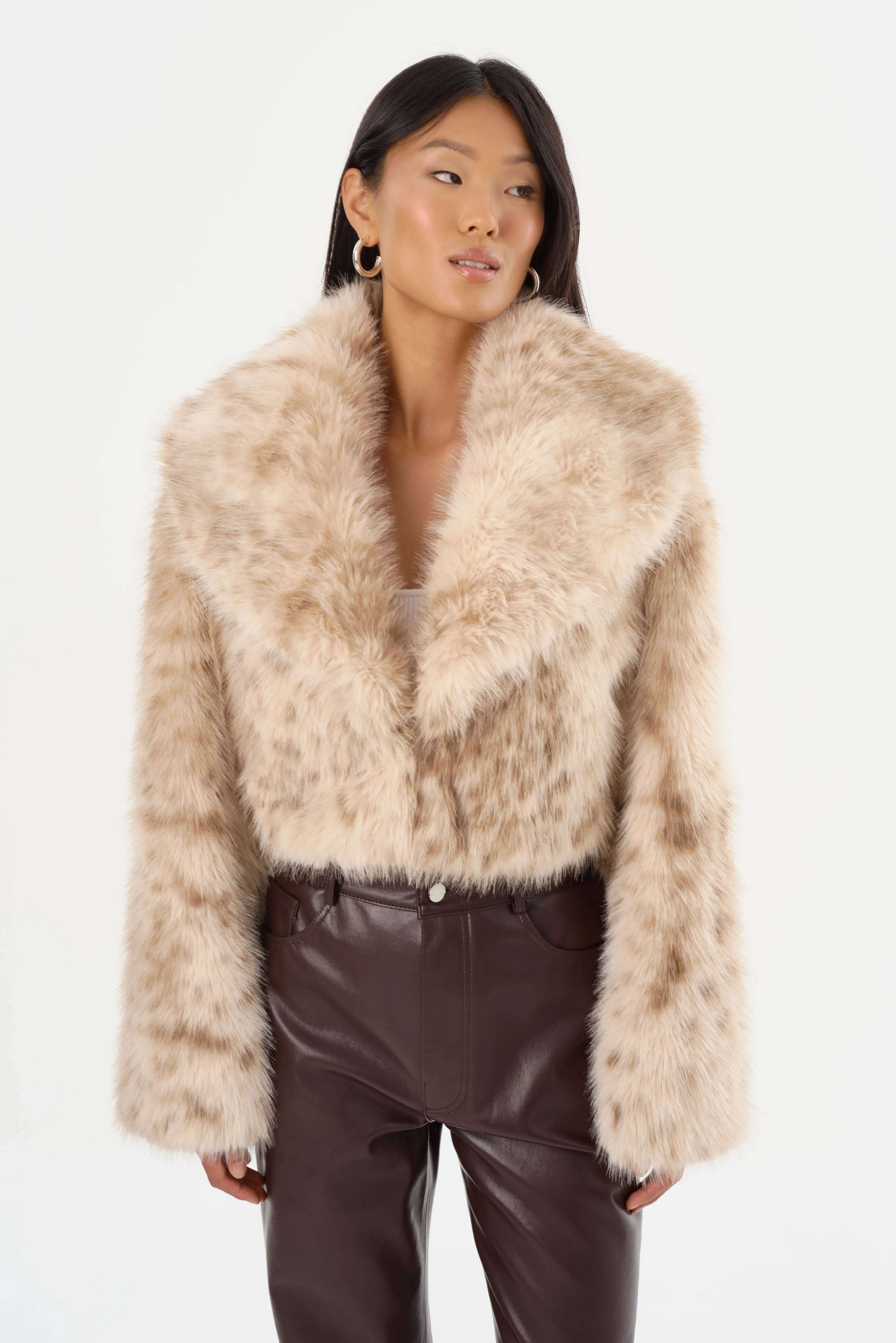 DANIKA LEO | Faux Fur Crop Jacket sold by LAMARQUE