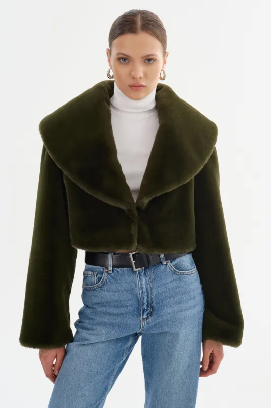 DANIKA | Faux Fur Crop Jacket sold by LAMARQUE