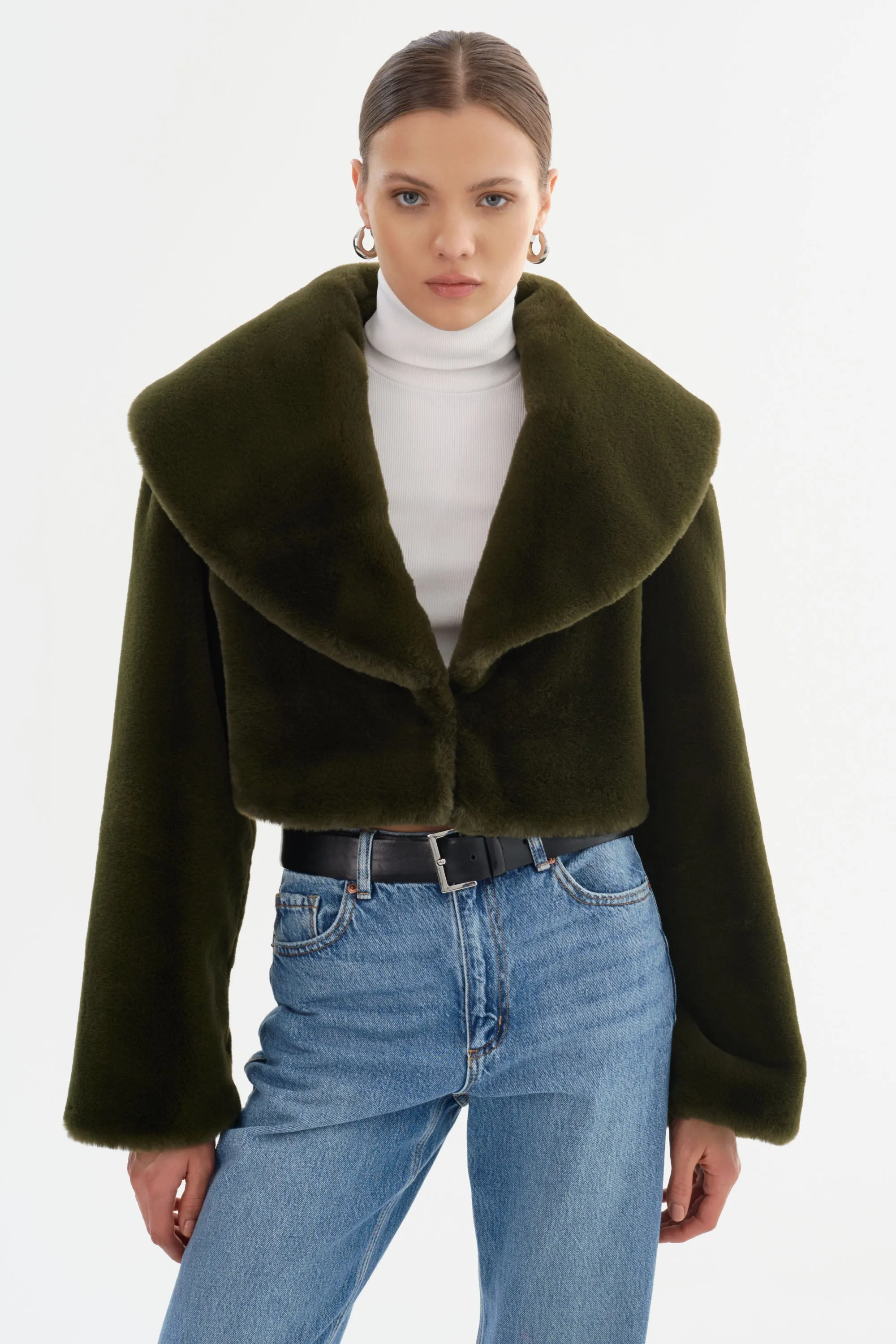 DANIKA | Cropped Faux Fur Jacket sold by LAMARQUE