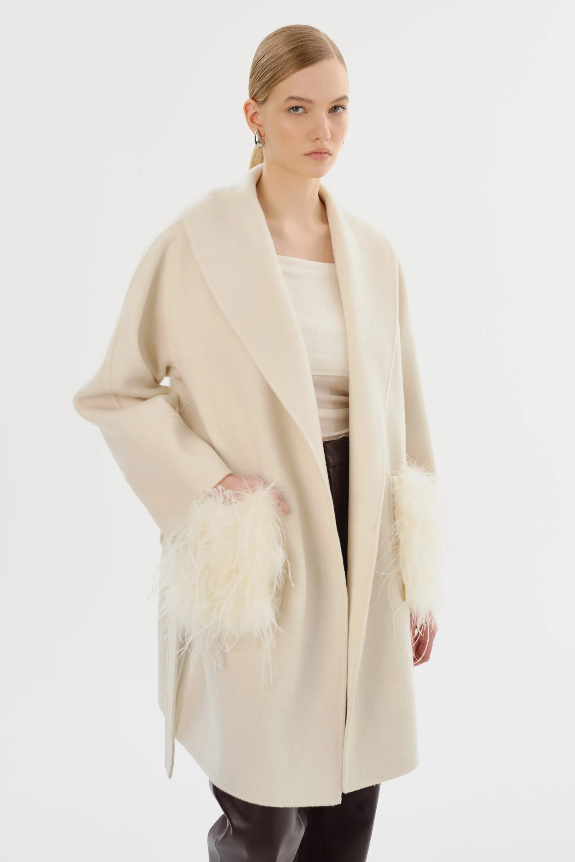 MARIE | Shawl Collar Wool Coat sold by LAMARQUE product image thumbnail 3