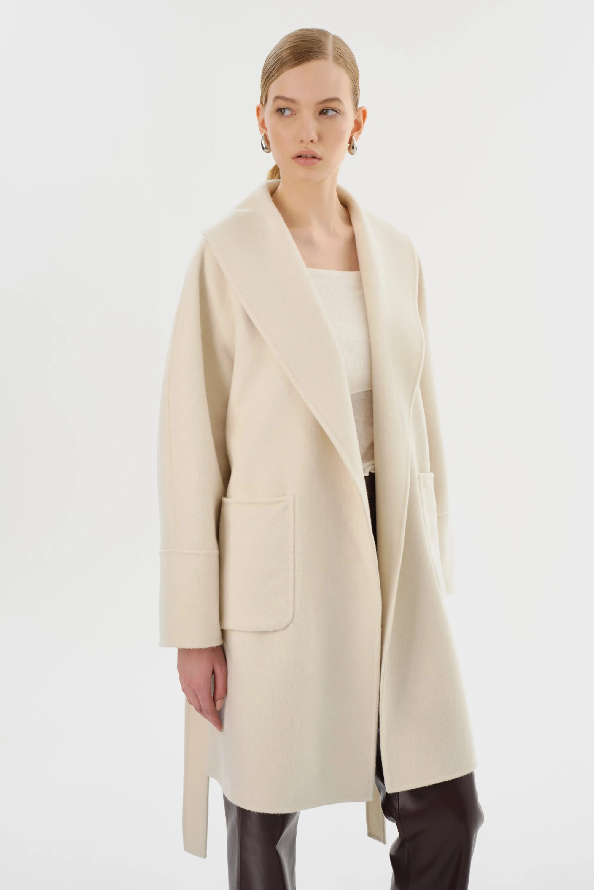 MARIE | Shawl Collar Wool Coat sold by LAMARQUE product image thumbnail 2