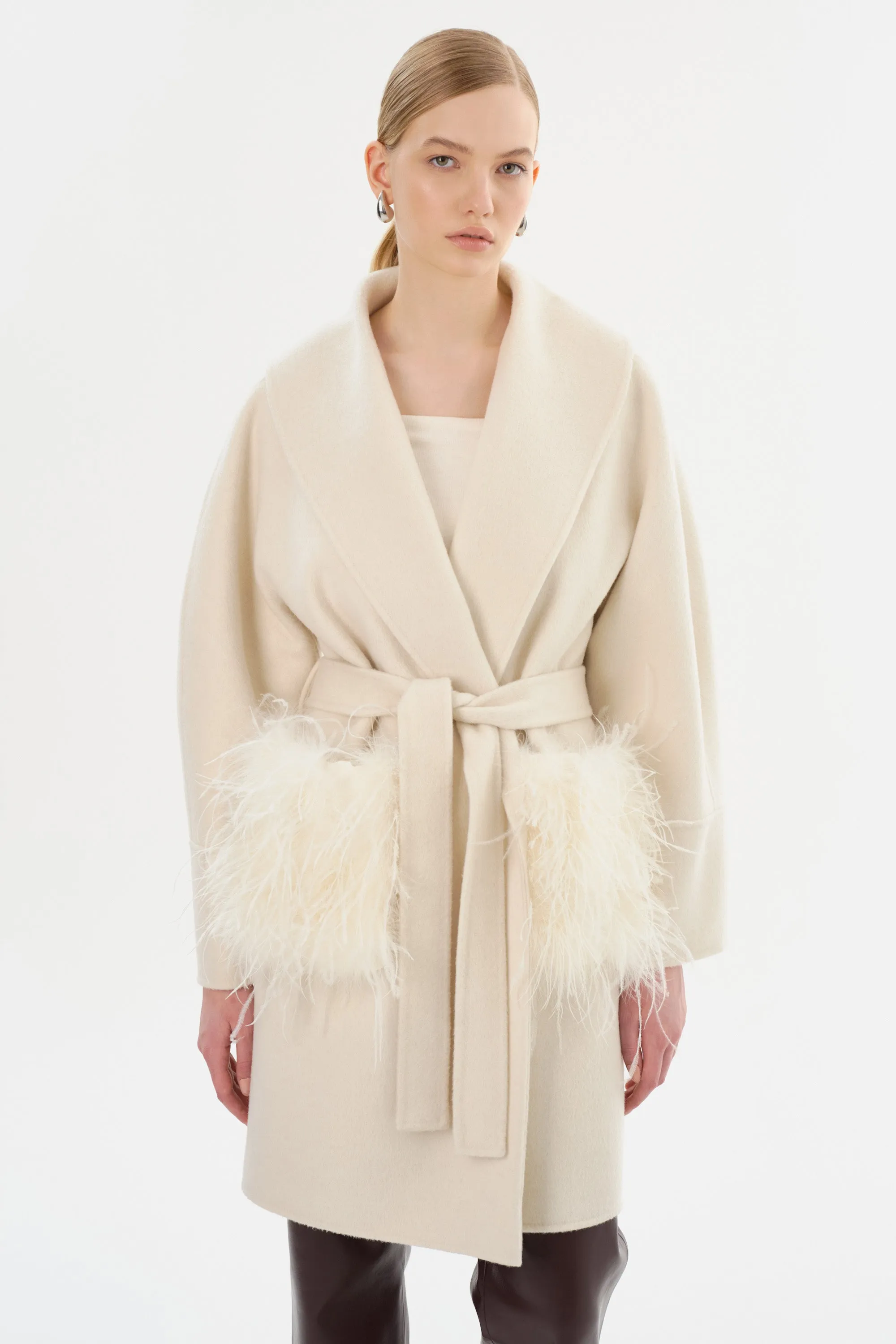 MARIE | Shawl Collar Wool Coat sold by LAMARQUE