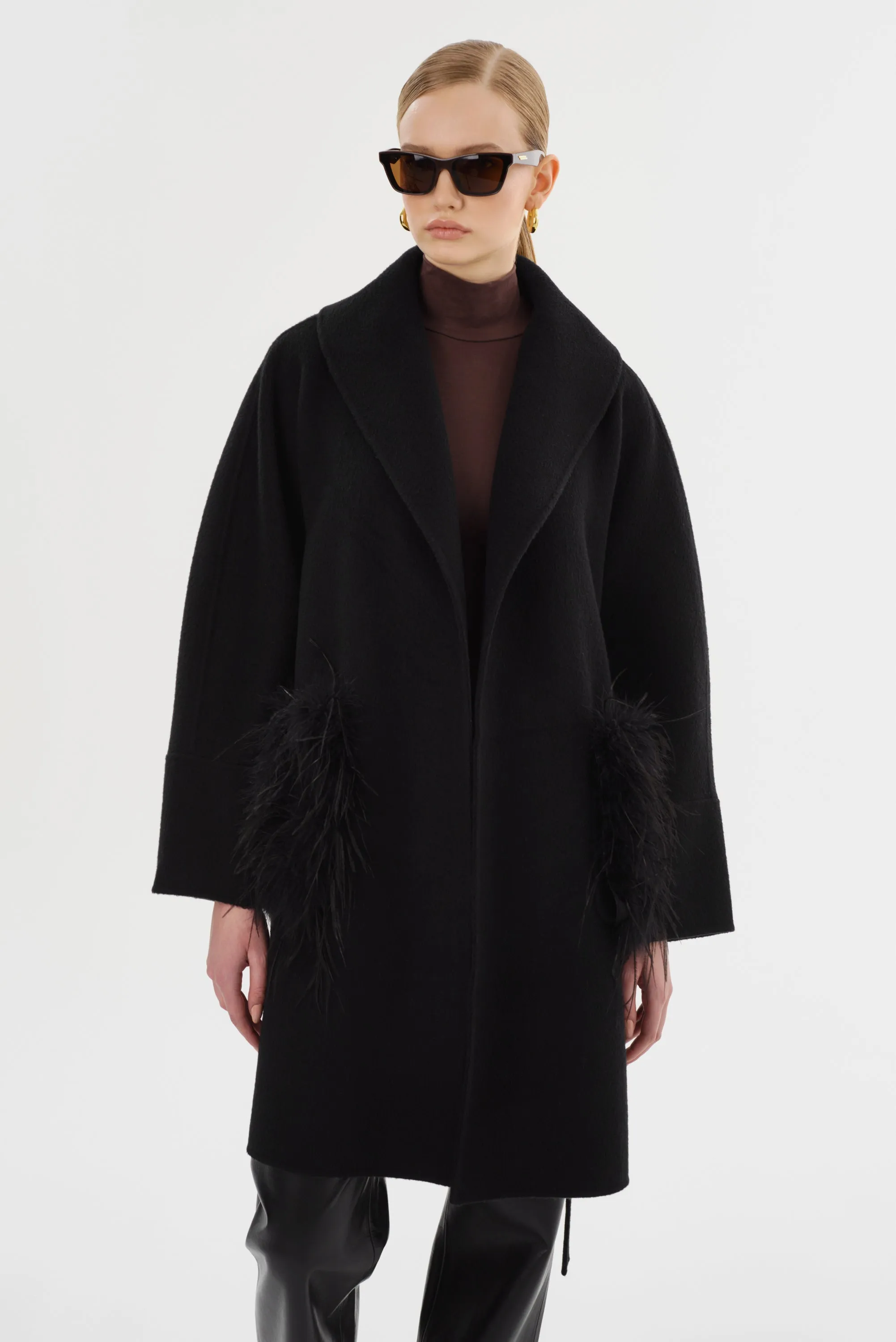 MARIE | Shawl Collar Wool Coat sold by LAMARQUE product image thumbnail 4
