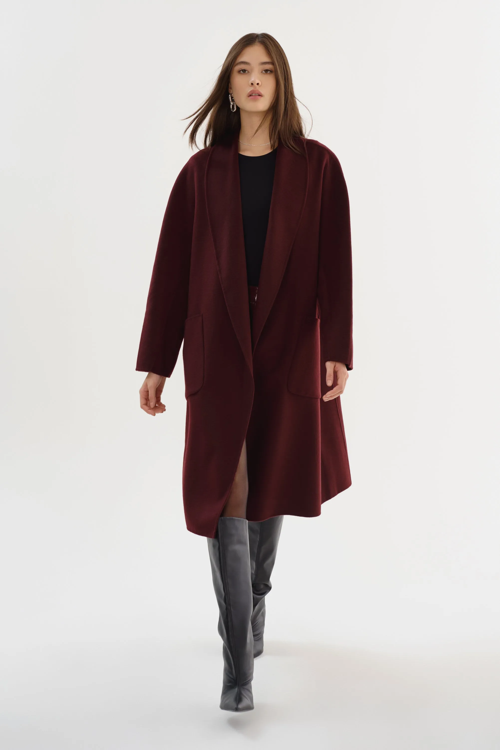 THARA | Shawl Collar Wool Coat sold by LAMARQUE product image thumbnail 3