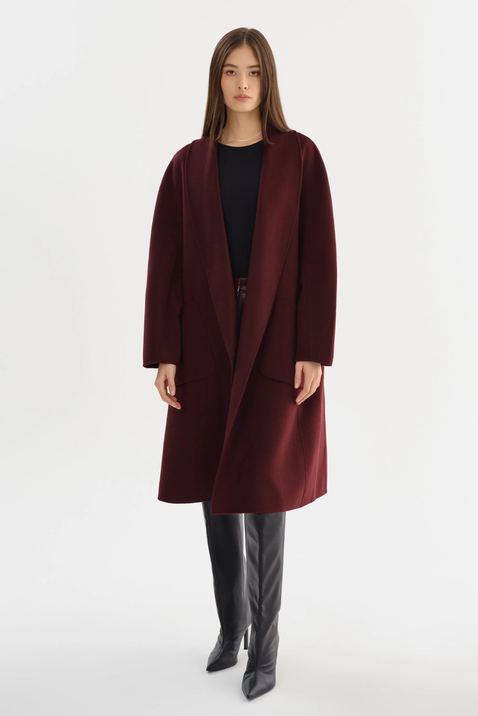 THARA | Shawl Collar Wool Coat sold by LAMARQUE