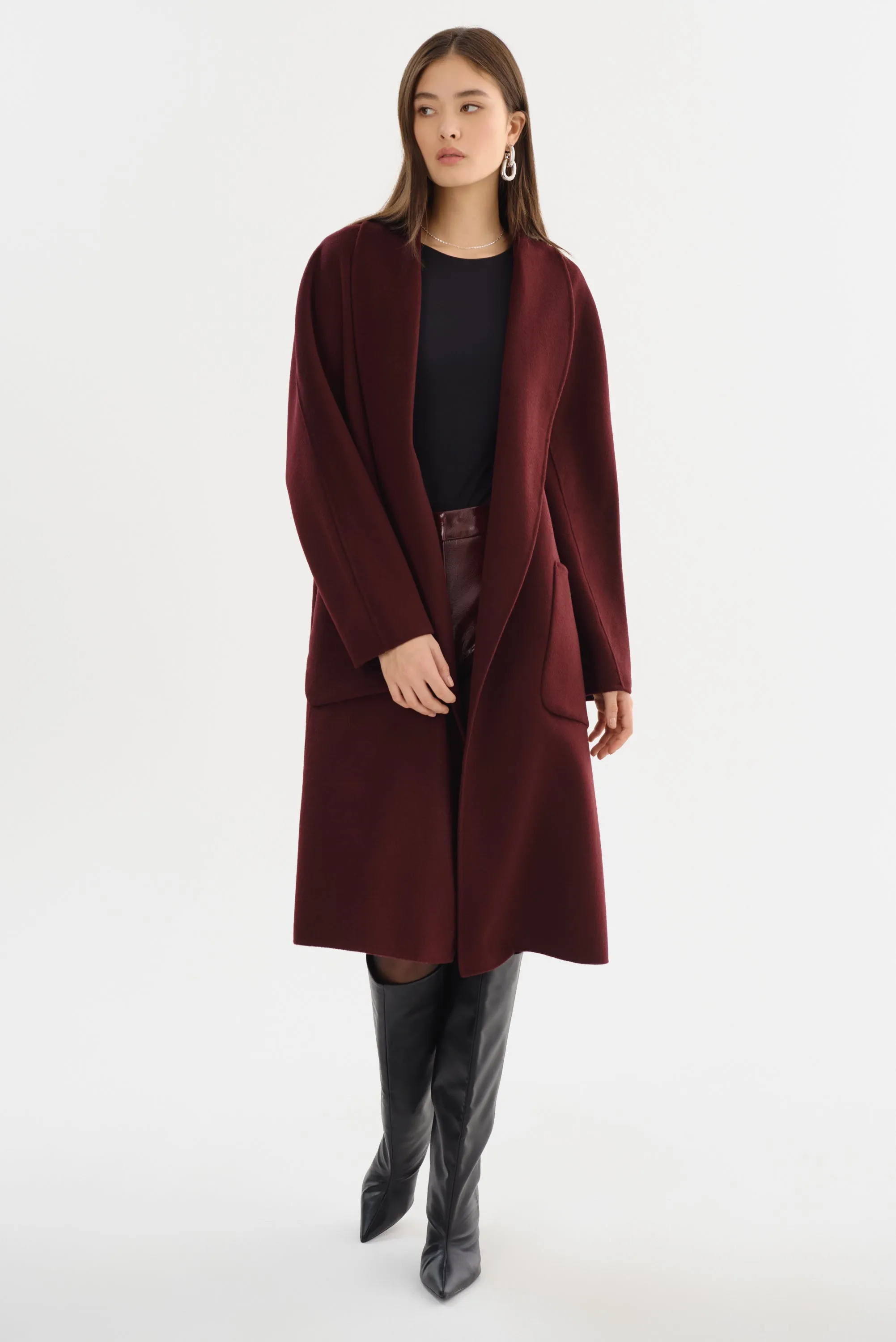 THARA | Shawl Collar Wool Coat sold by LAMARQUE product image thumbnail 2