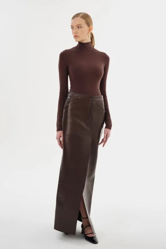 MARIETTE | Leather Maxi Skirt sold by LAMARQUE