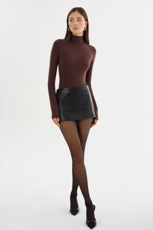 THALIA | Leather Mini Skirt sold by La Marque