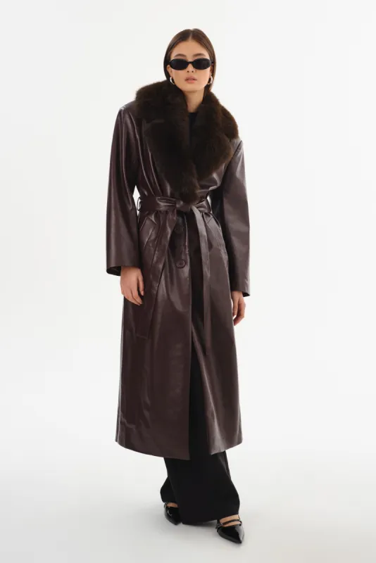 SARITA | Recycled Leather Maxi Coat sold by LAMARQUE