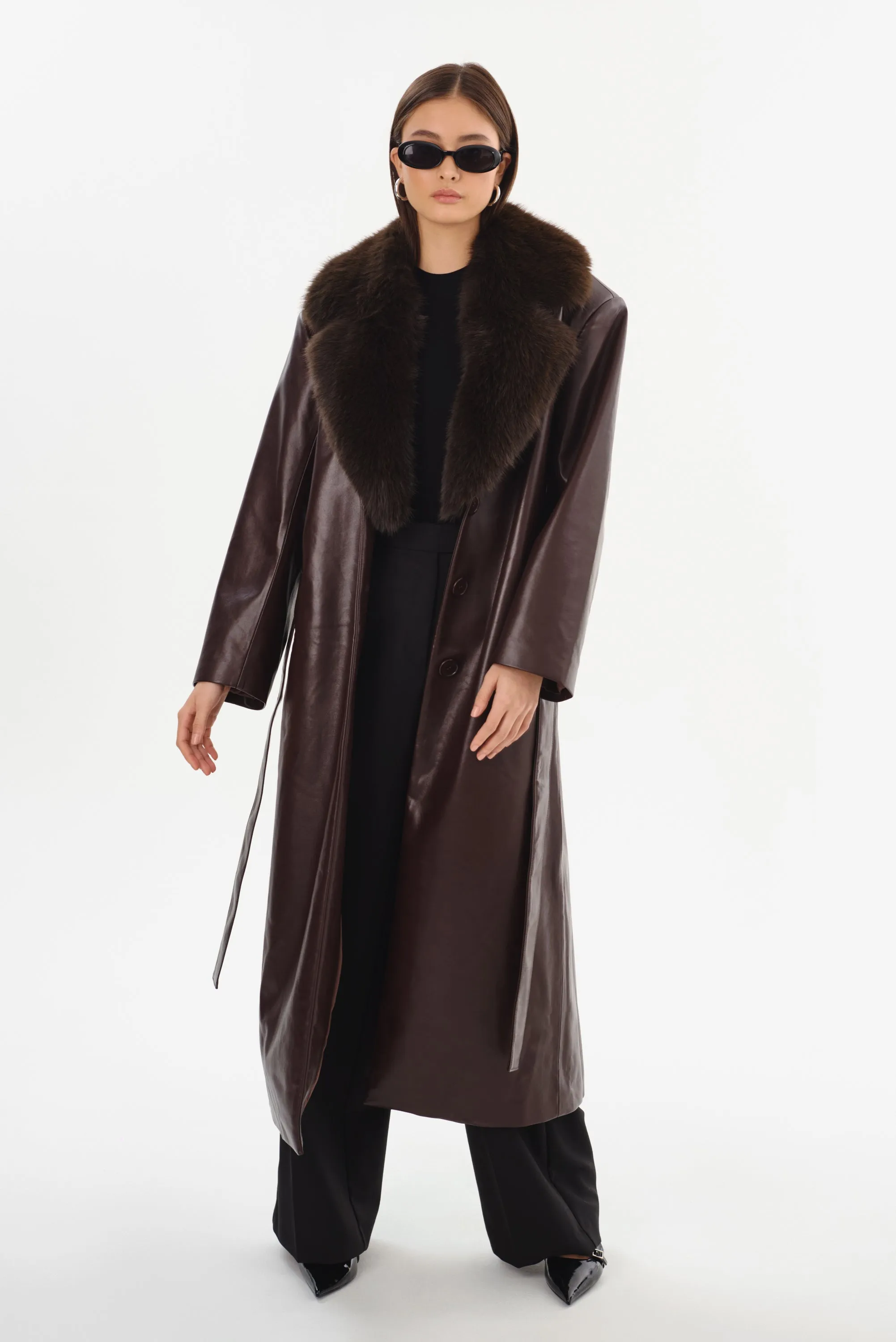 SARITA | Recycled Leather Maxi Coat sold by LAMARQUE product image thumbnail 3