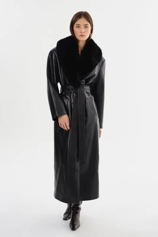 SARITA | Recycled Leather Maxi Coat sold by LAMARQUE