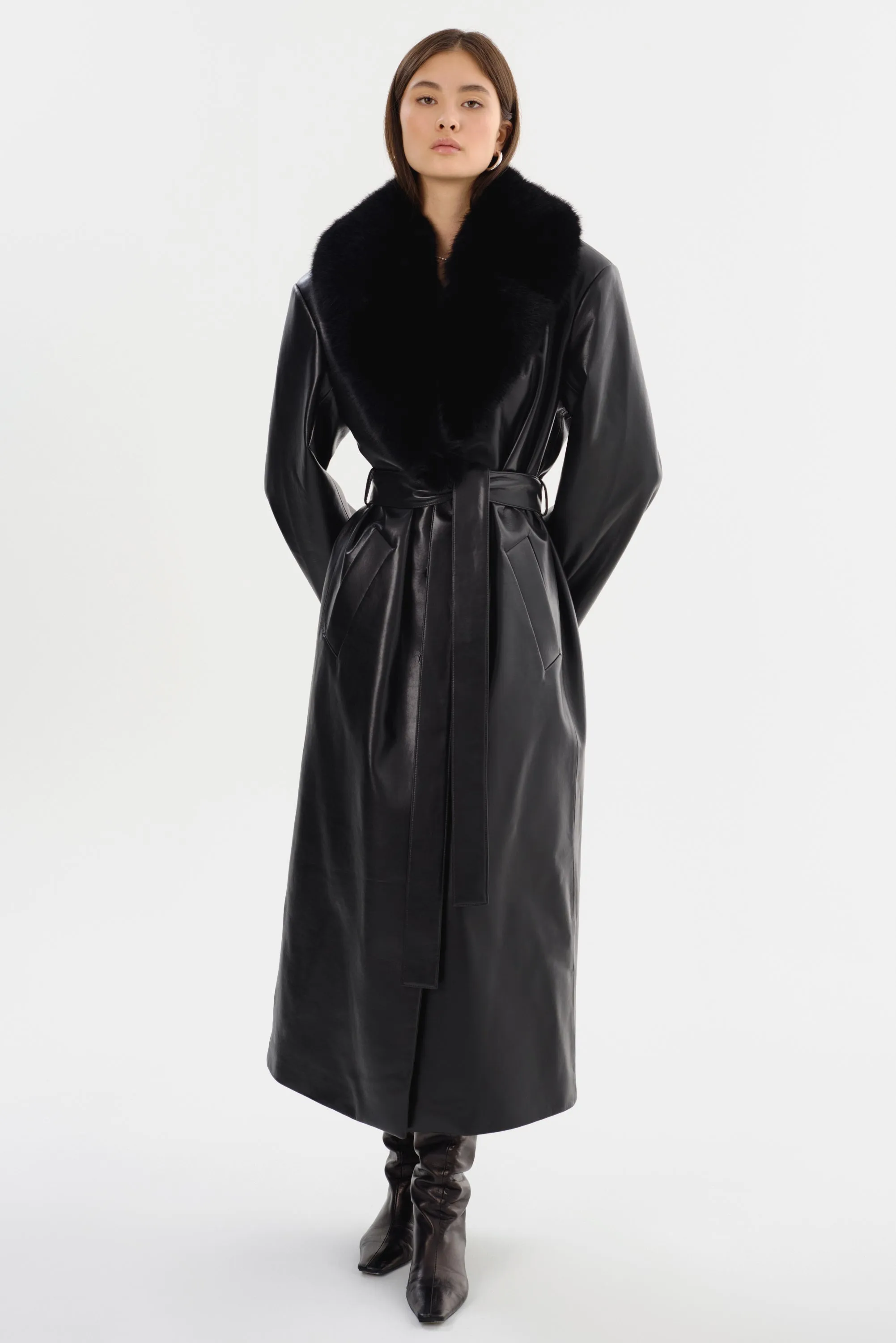 SARITA | Recycled Leather Maxi Coat sold by LAMARQUE product image thumbnail 2