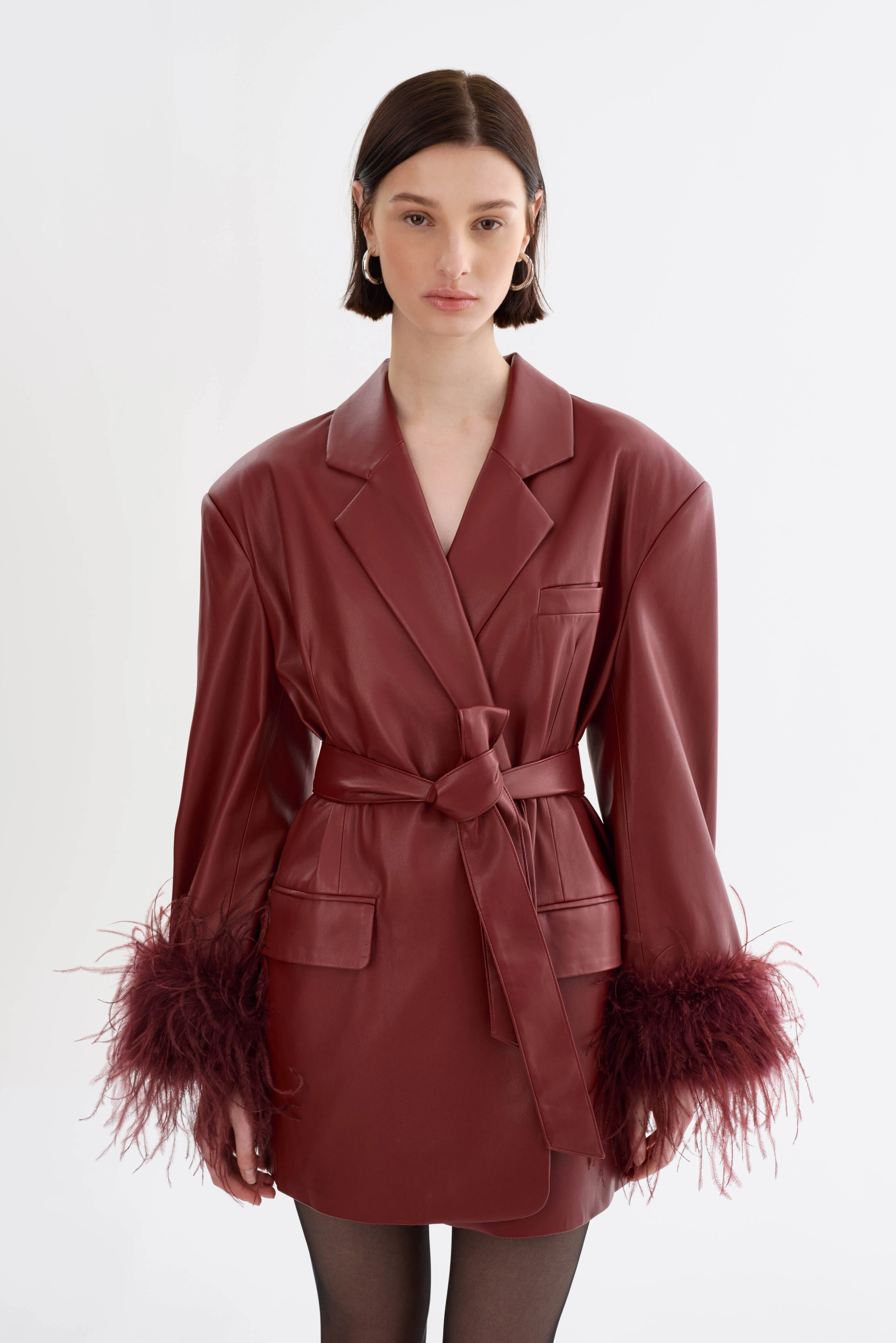GALIA | Feather Trim Blazer sold by La Marque
