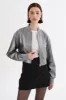 EVELIN | Faux Leather Cropped Bomber sold by La Marque