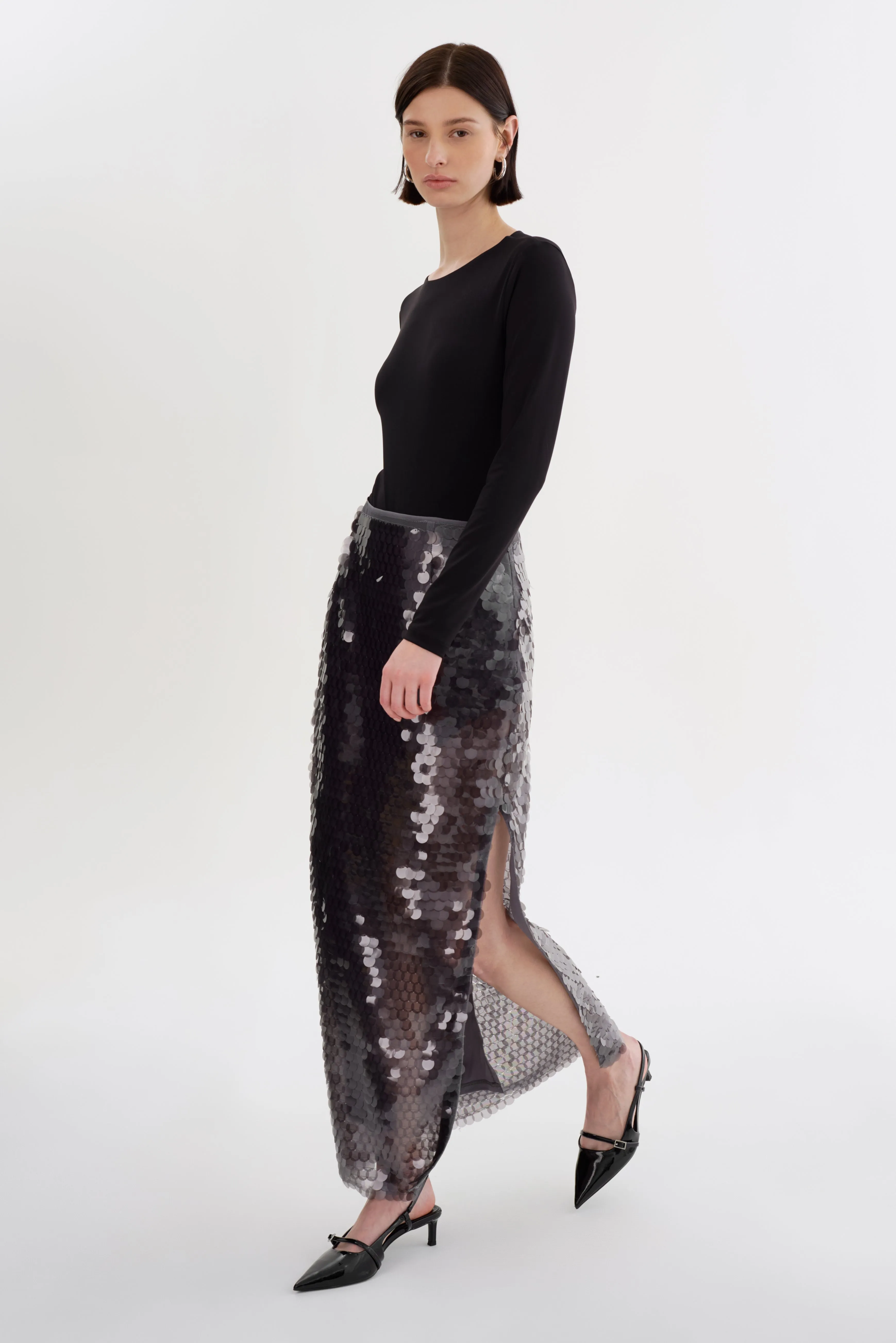 CLARA | Sequin Midi Skirt sold by LAMARQUE product image thumbnail 3
