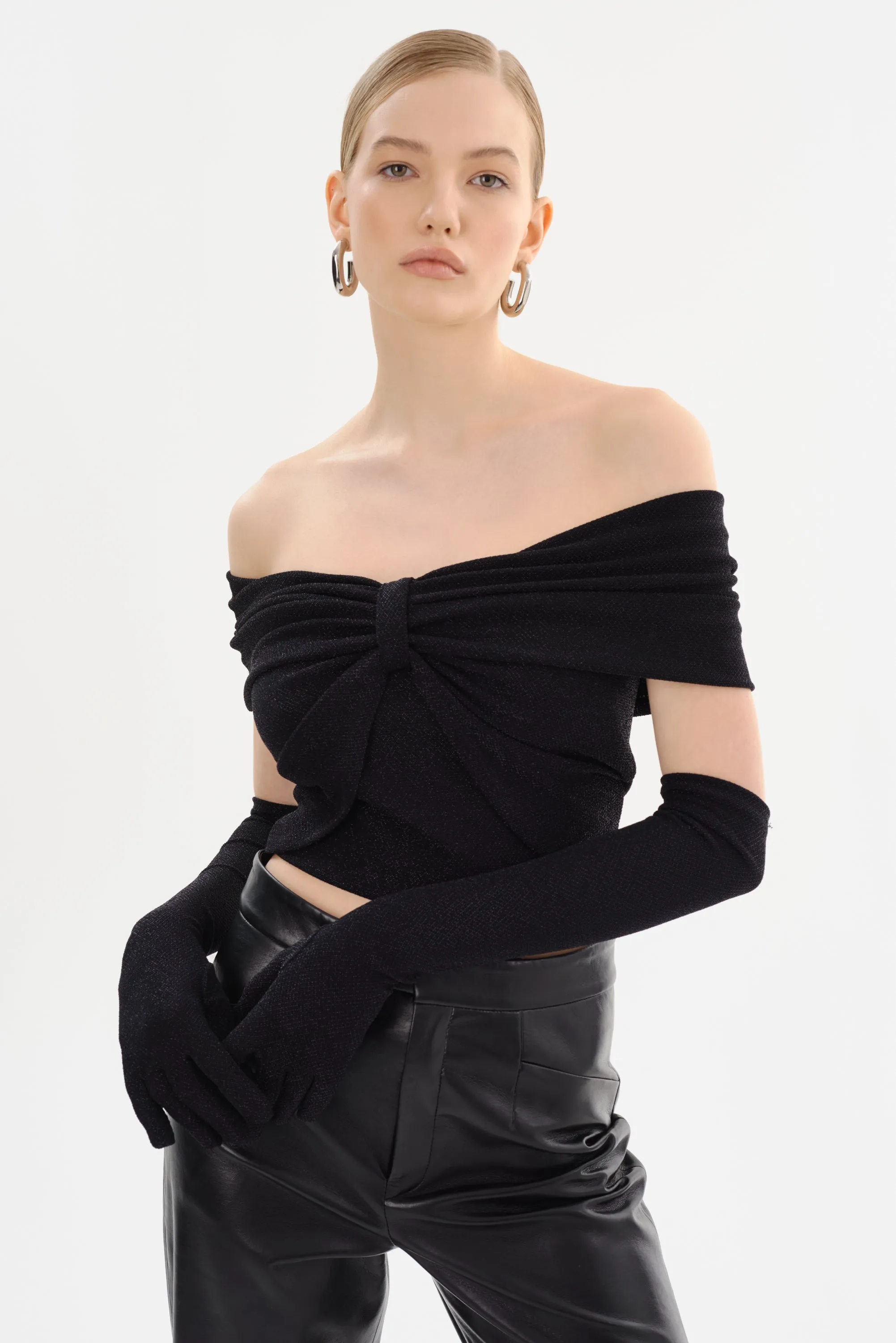 HELENA | Lurex Knit Evening Gloves sold by LAMARQUE