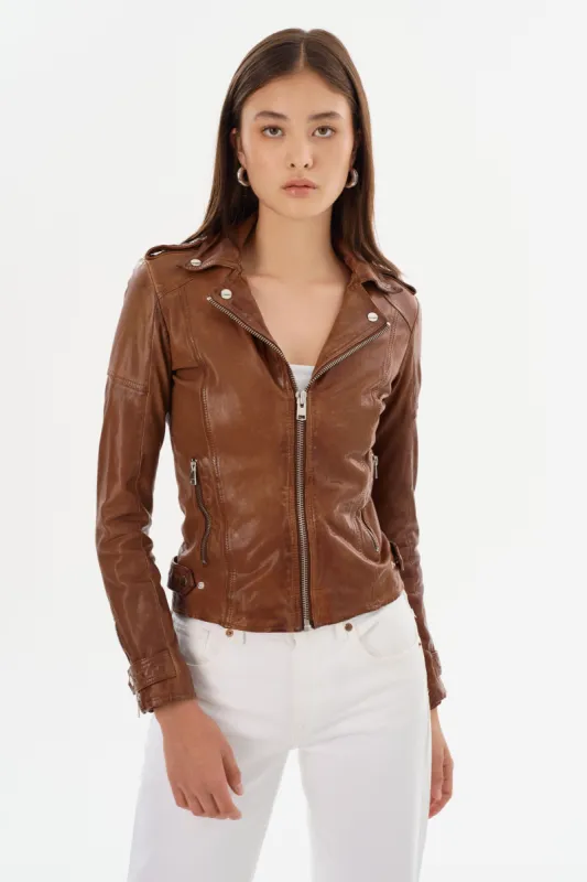 ANNA | Leather Biker Jacket sold by La Marque