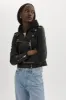 HOLY | Leather Biker Jacket with Removable Hood sold by La Marque