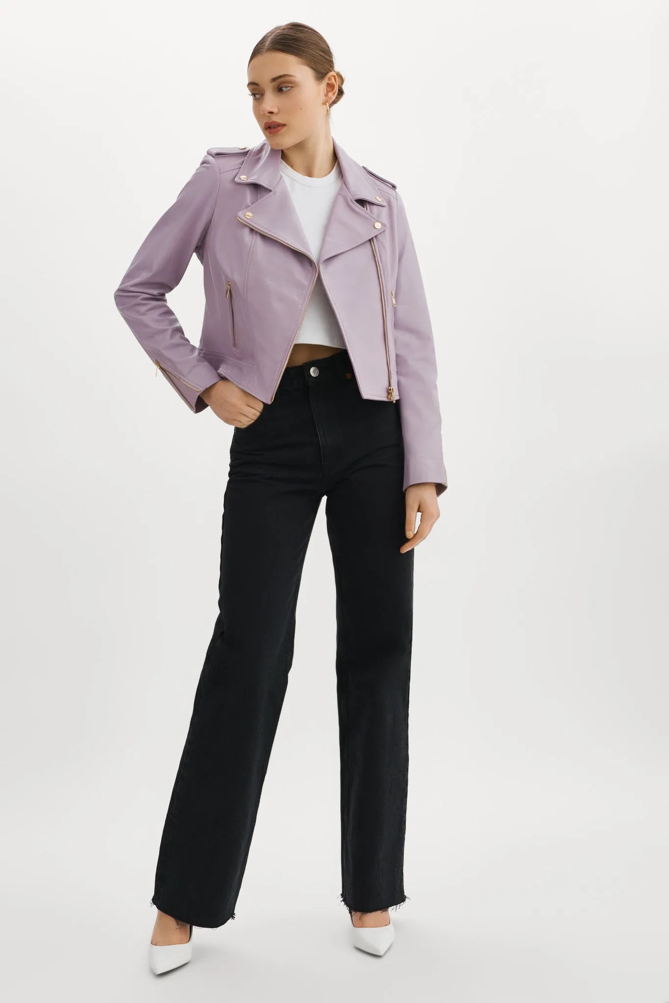 DONNA GOLD | Iconic Leather Biker Jacket sold by La Marque product image thumbnail 5