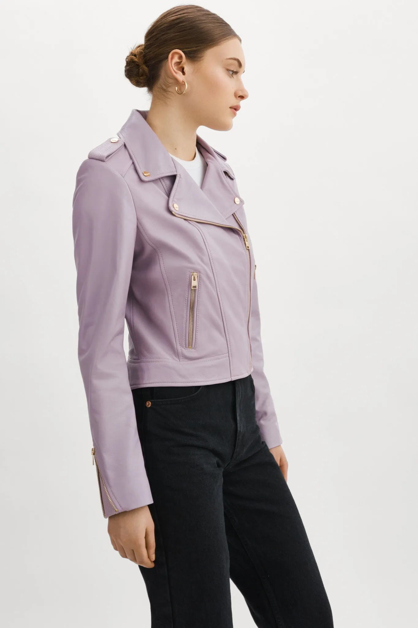 DONNA GOLD | Iconic Leather Biker Jacket sold by La Marque product image thumbnail 2