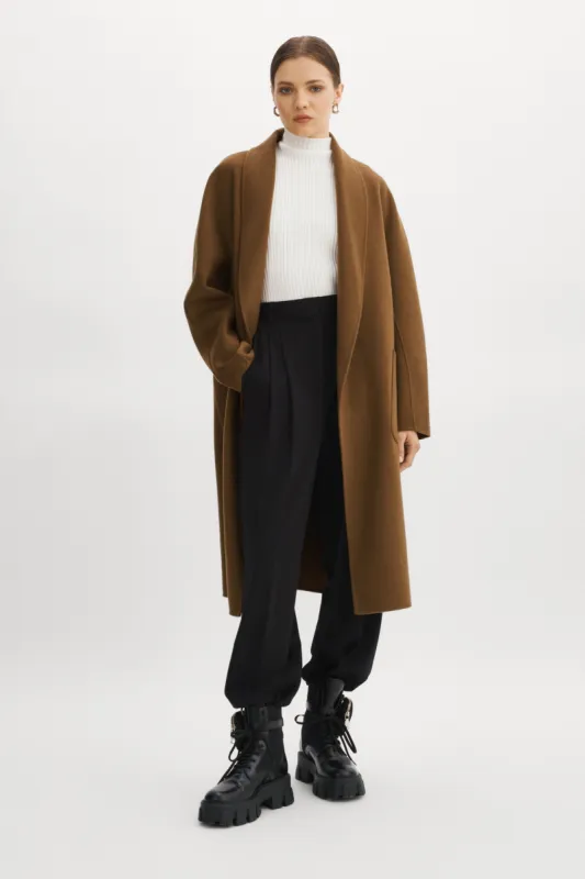 THARA | Shawl Collar Wool Coat sold by La Marque