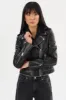 HOLY | Leather Biker Jacket with Removable Hood sold by La Marque