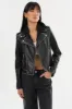 HOLY | Leather Biker Jacket with Removable Hood sold by La Marque