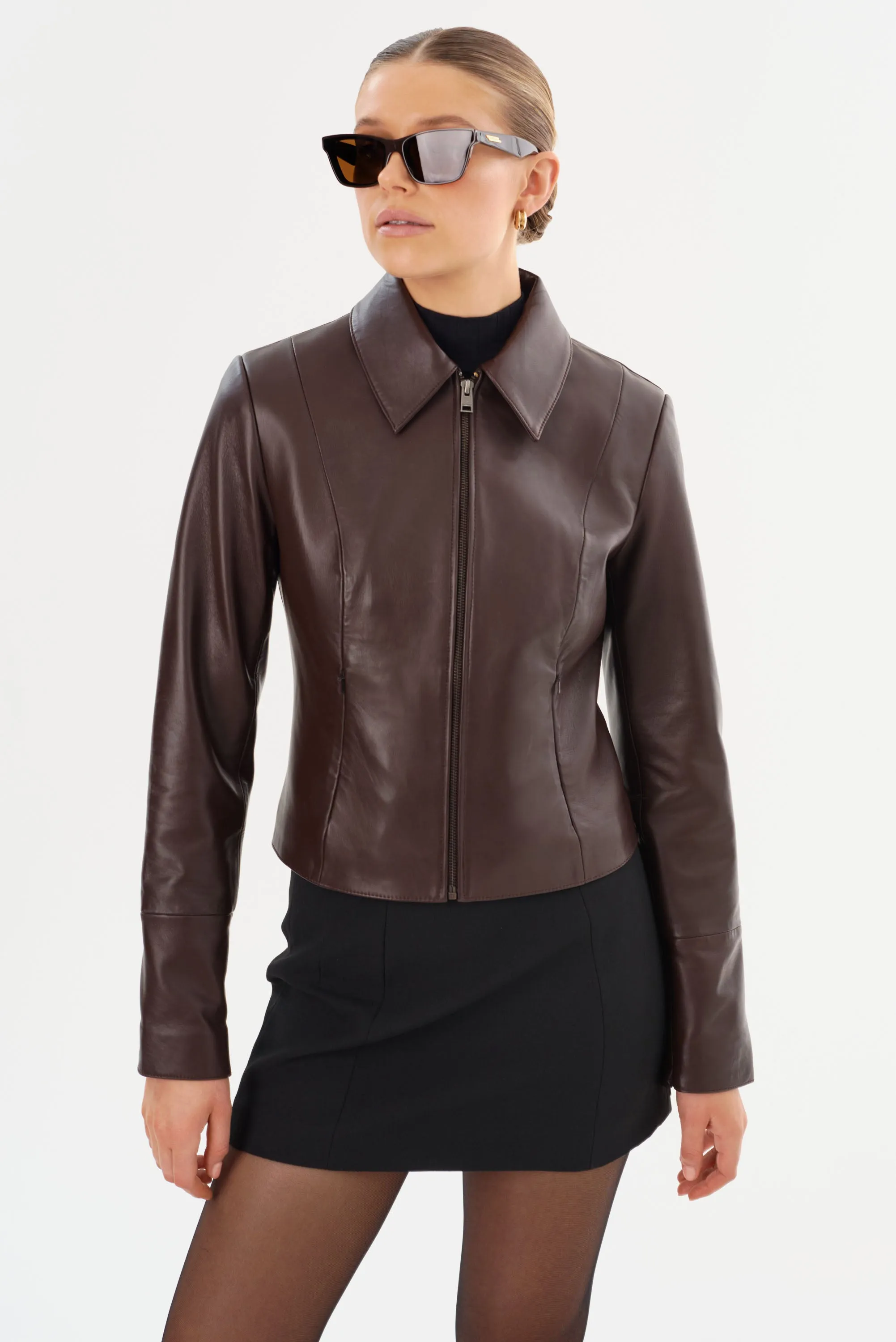 OCEANA | Fitted Leather Jacket sold by LAMARQUE product image thumbnail 2