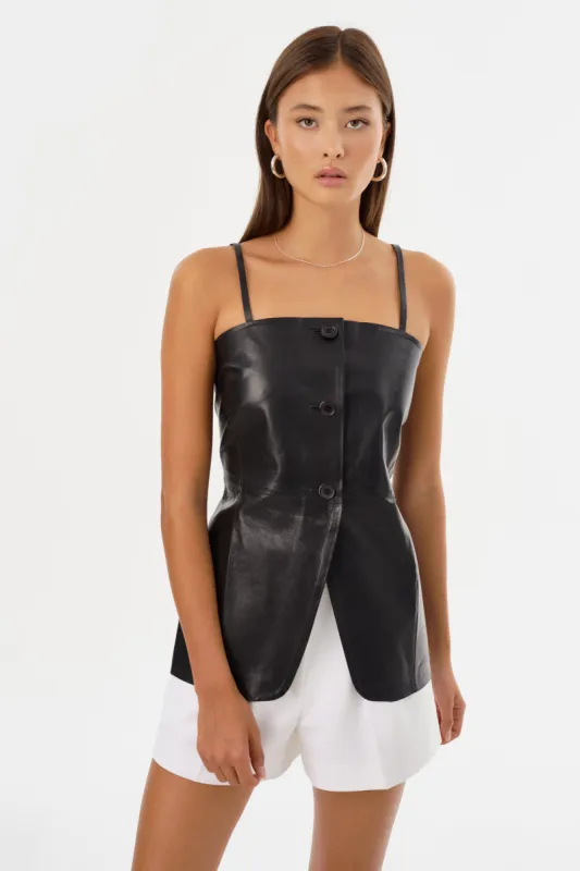 MILANA | Leather Bustier Top made by LAMARQUE