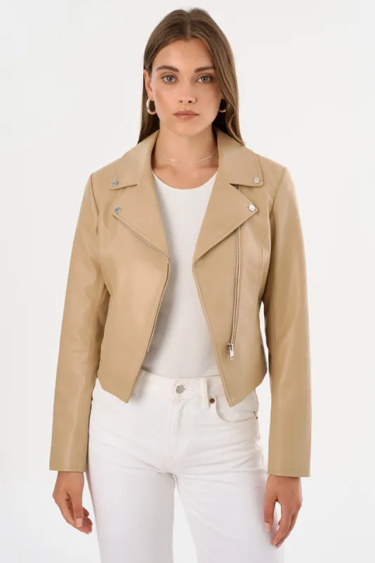 PASCALE | Fitted Faux Leather Jacket made by LAMARQUE