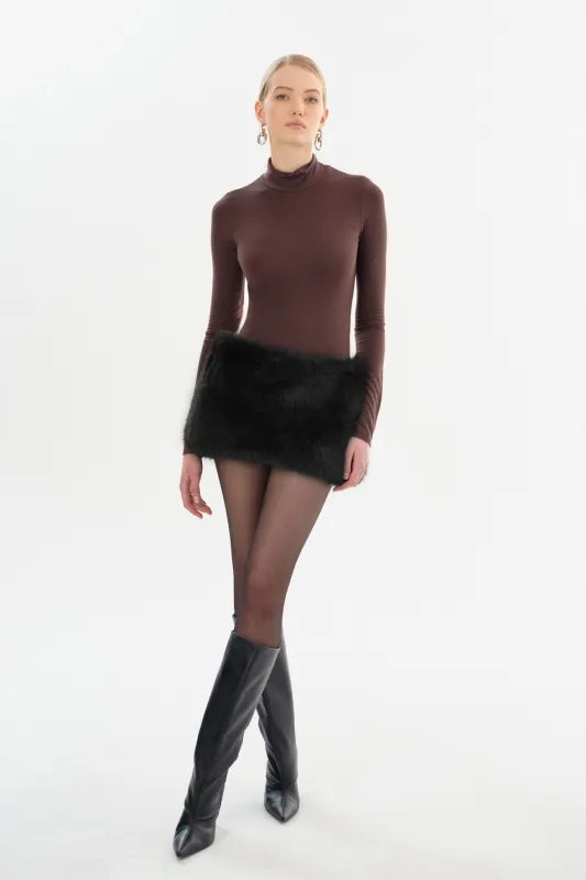 ARCILA | Faux Fur Micro Mini Skirt sold by La Marque