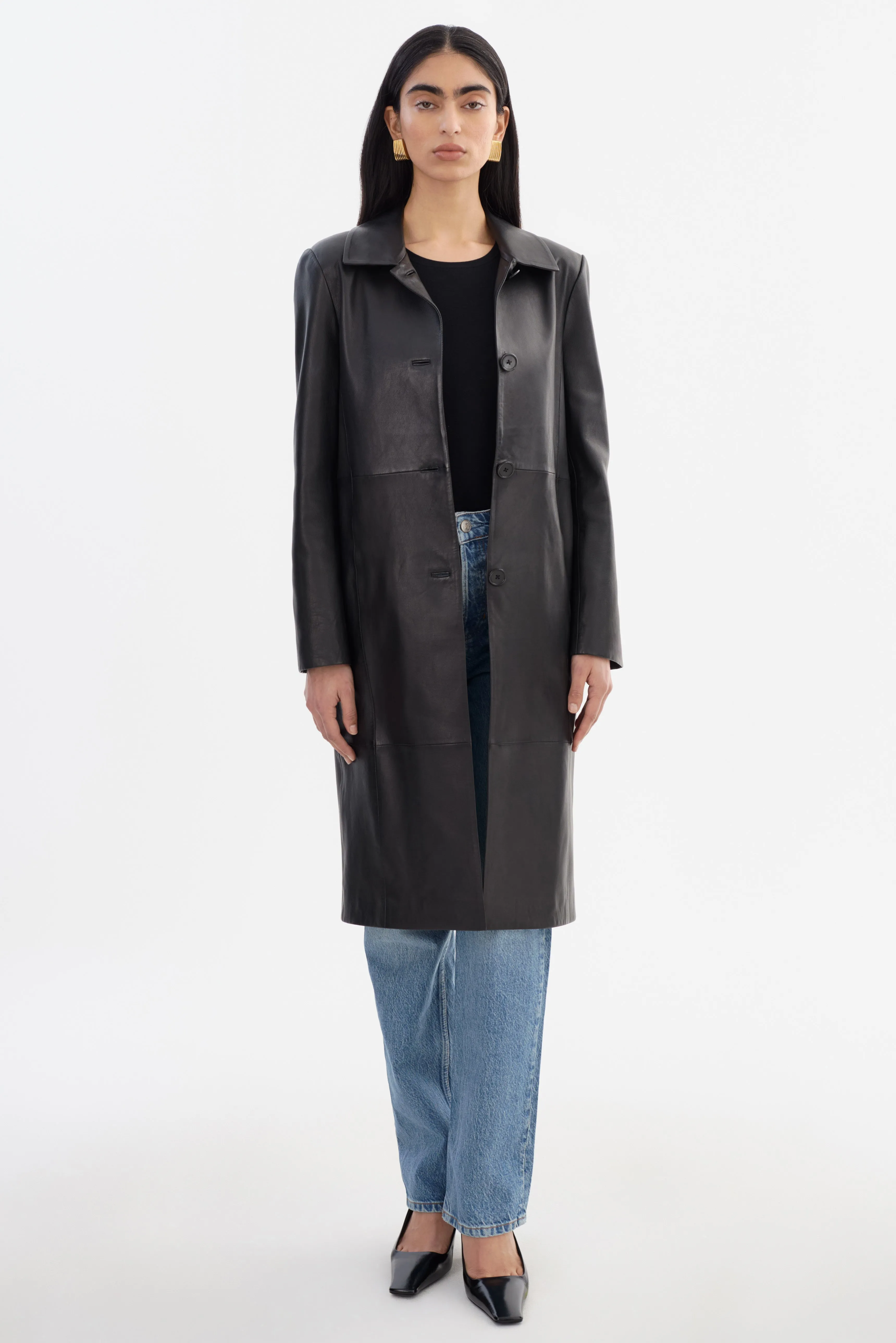 BELEN | Longline Leather Coat sold by LAMARQUE product image thumbnail 2