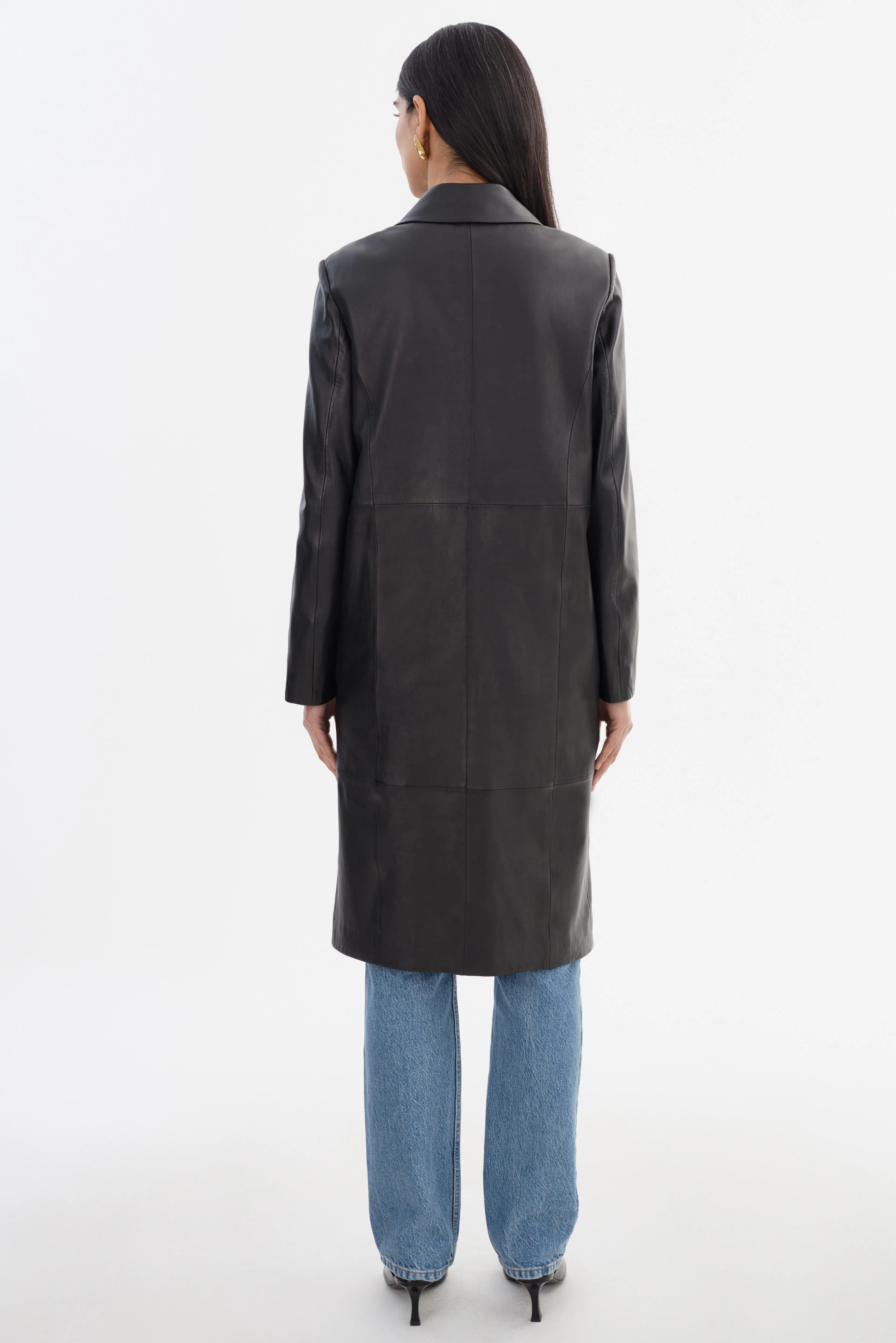 BELEN | Longline Leather Coat sold by LAMARQUE product image thumbnail 4