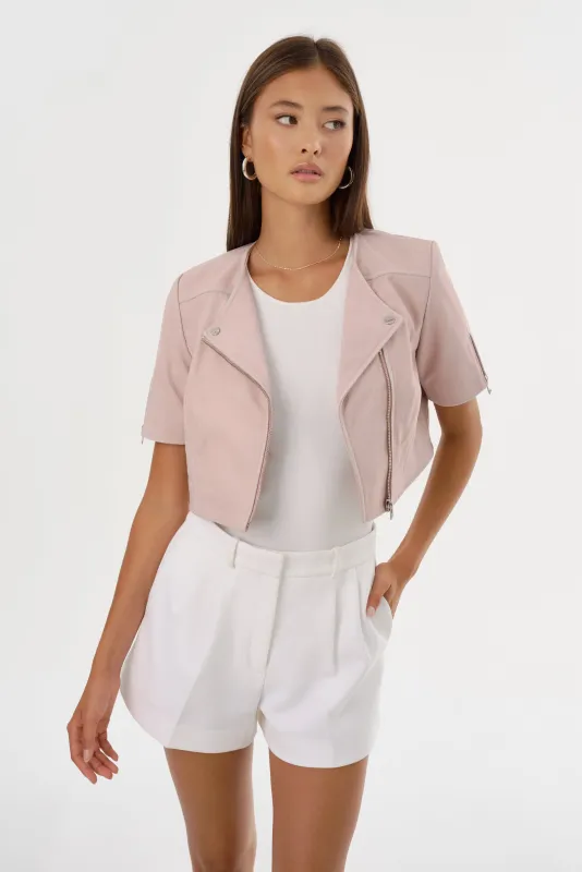 KIRSI | Cropped Biker Jacket made by LAMARQUE