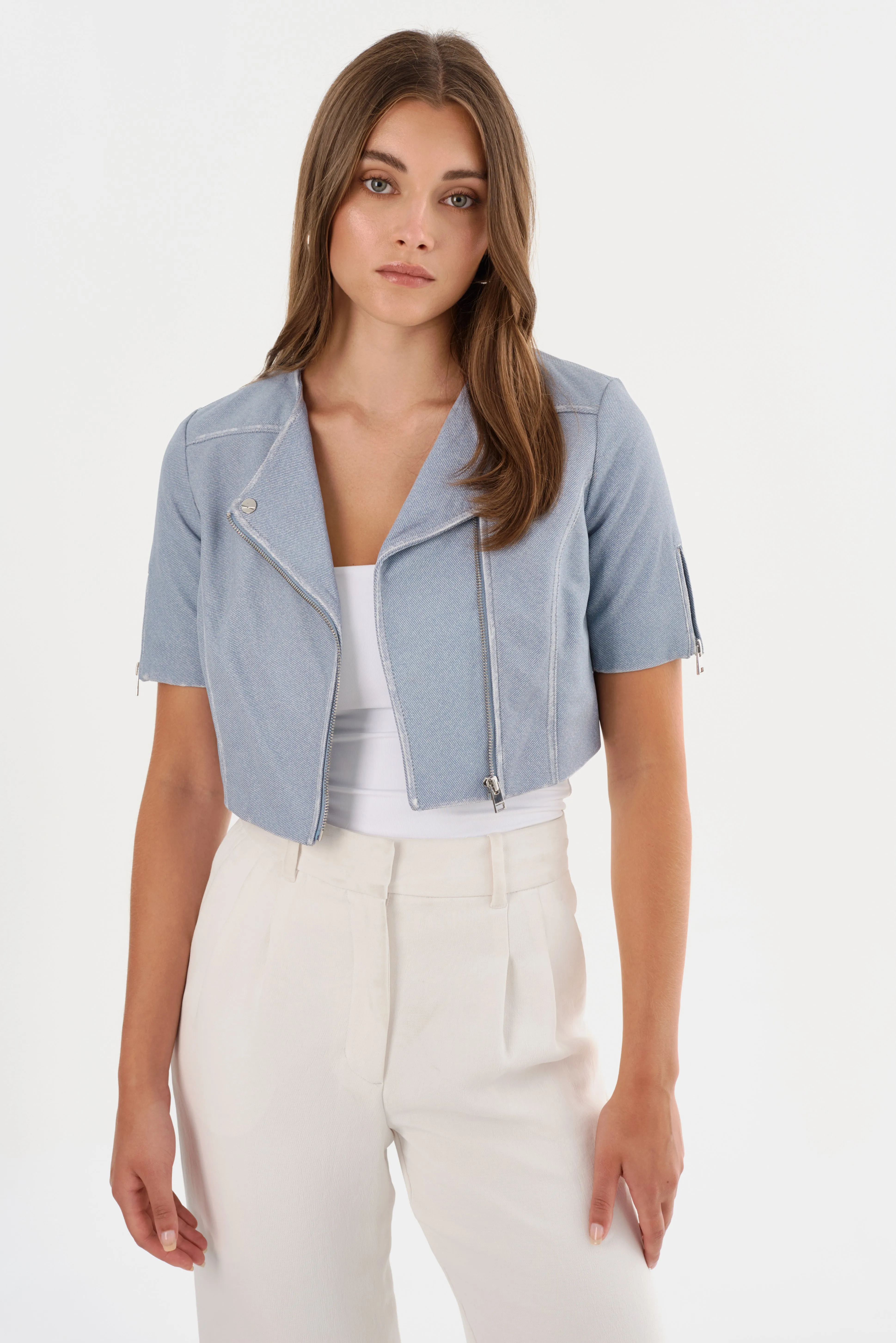 KIRSI | Cropped Biker Jacket sold by LAMARQUE