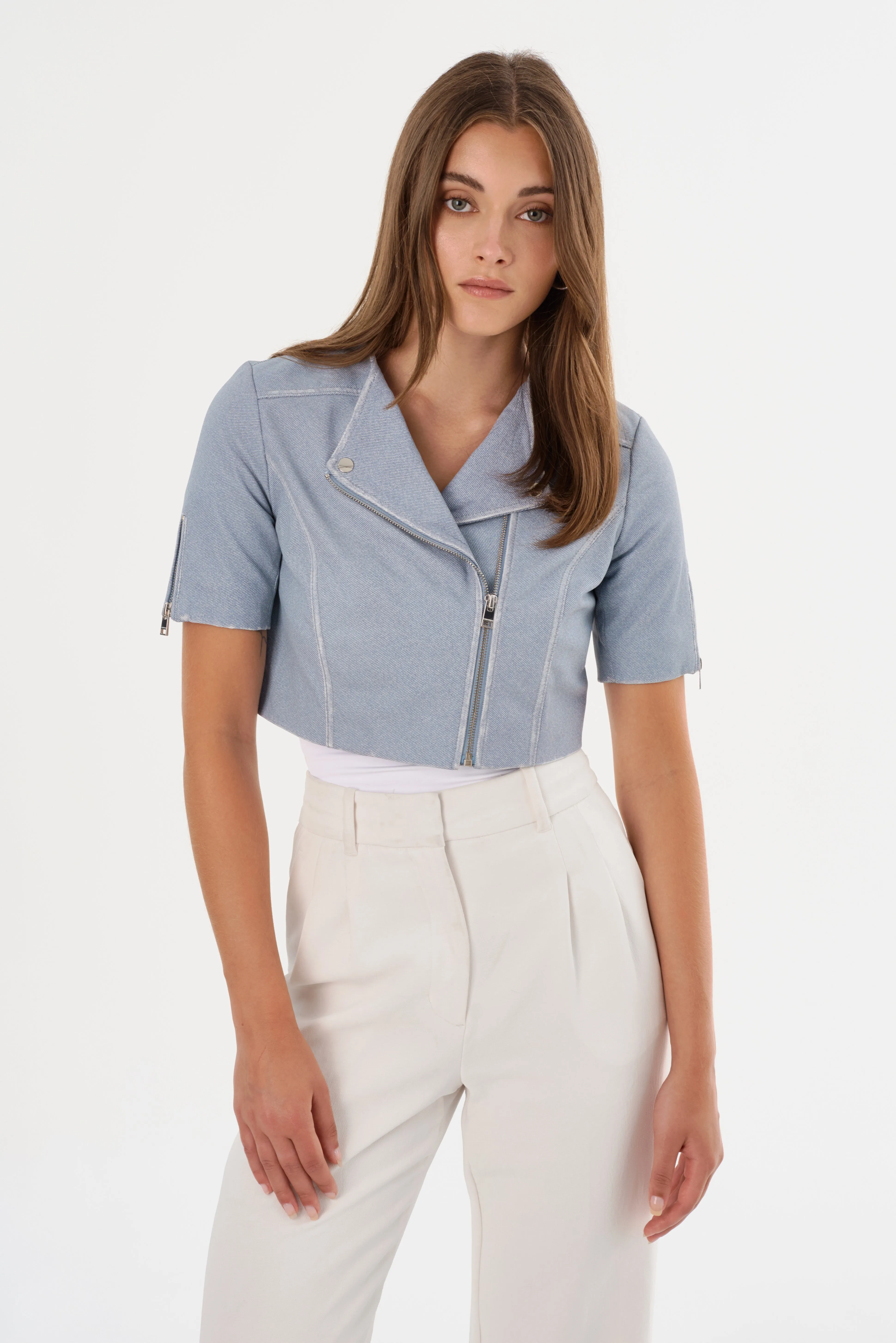 KIRSI | Cropped Biker Jacket sold by LAMARQUE product image thumbnail 2