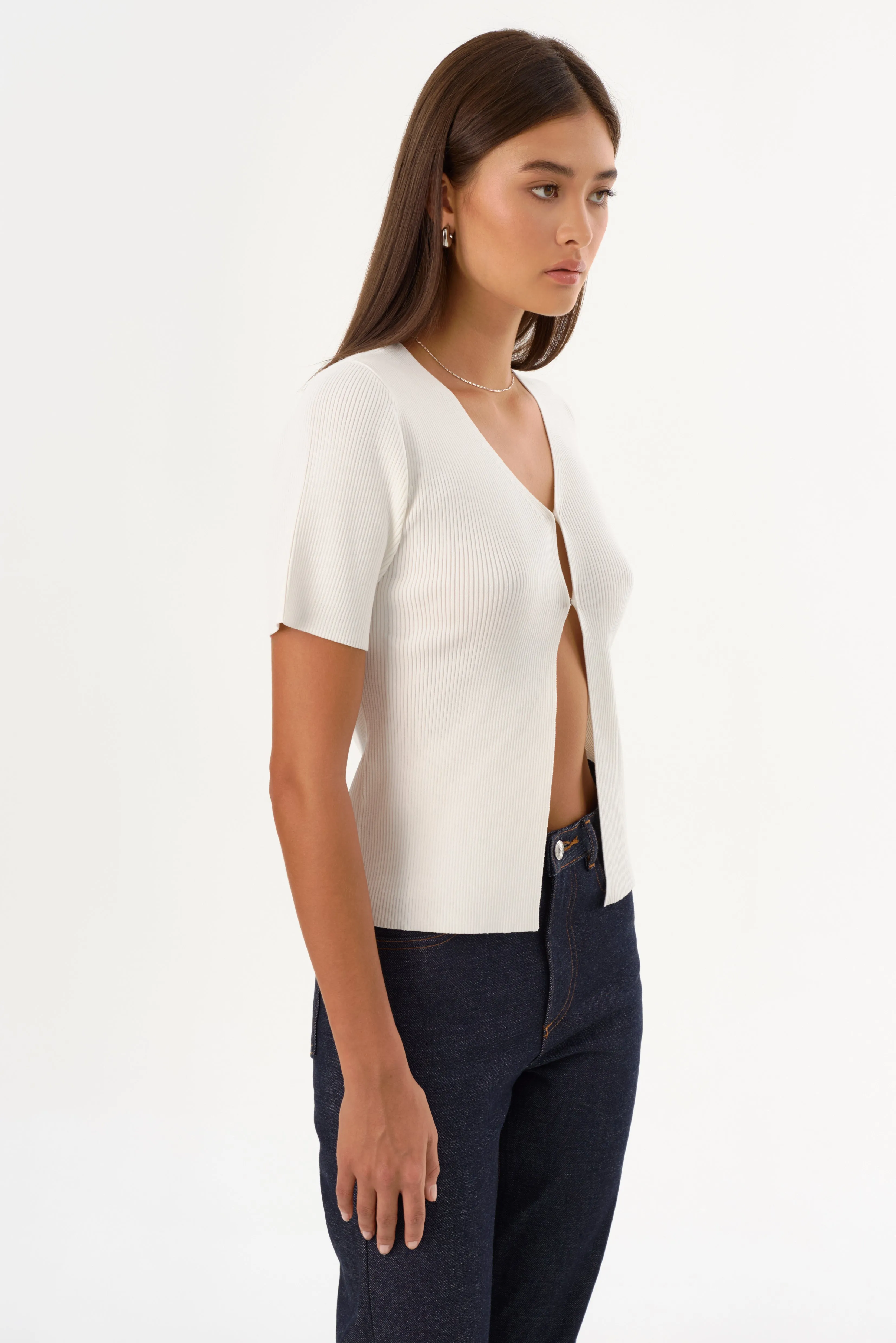 AURELIE | Rib Knit Short Sleeve Top sold by LAMARQUE product image thumbnail 4