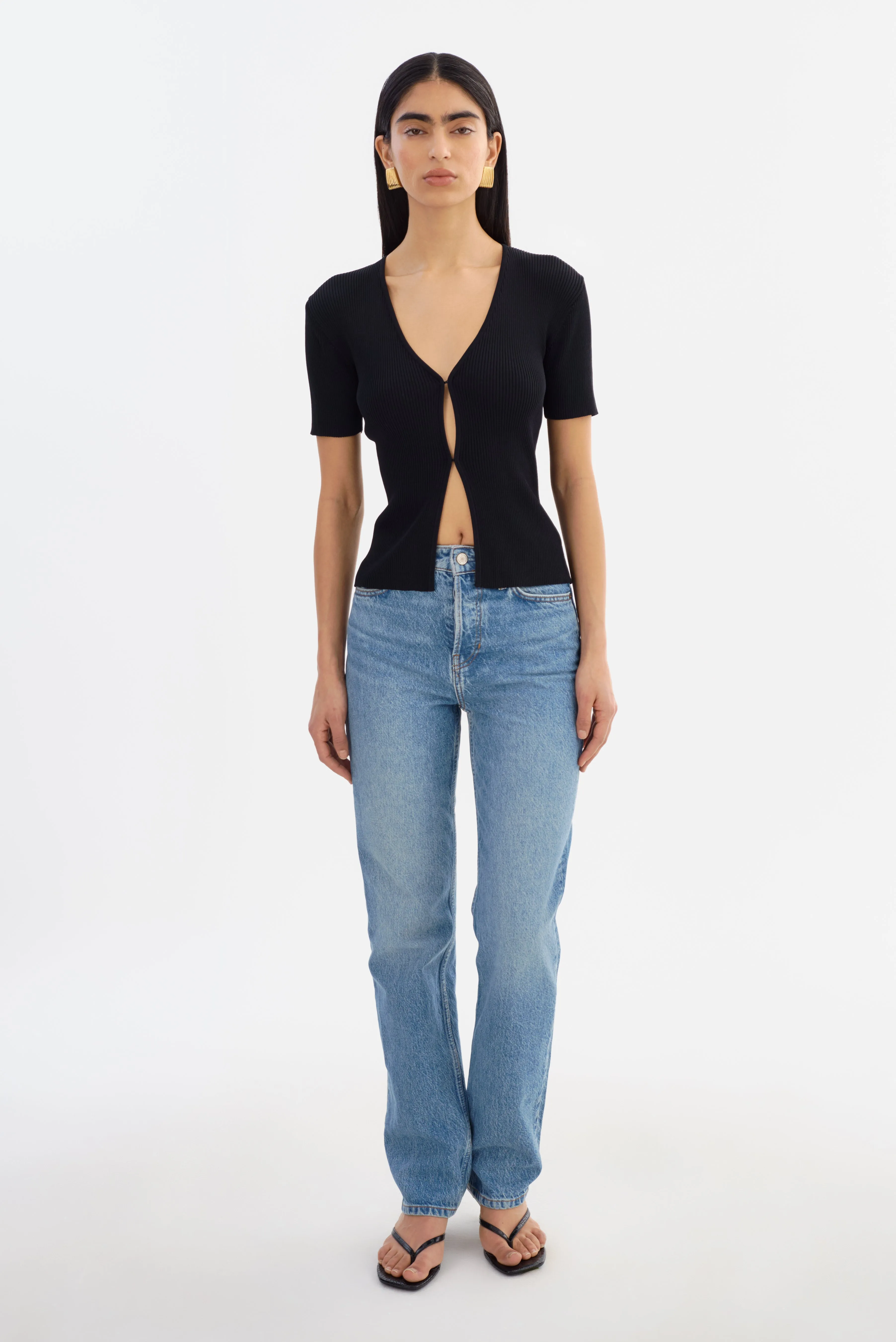 AURELIE | Rib Knit Short Sleeve Top sold by LAMARQUE product image thumbnail 5