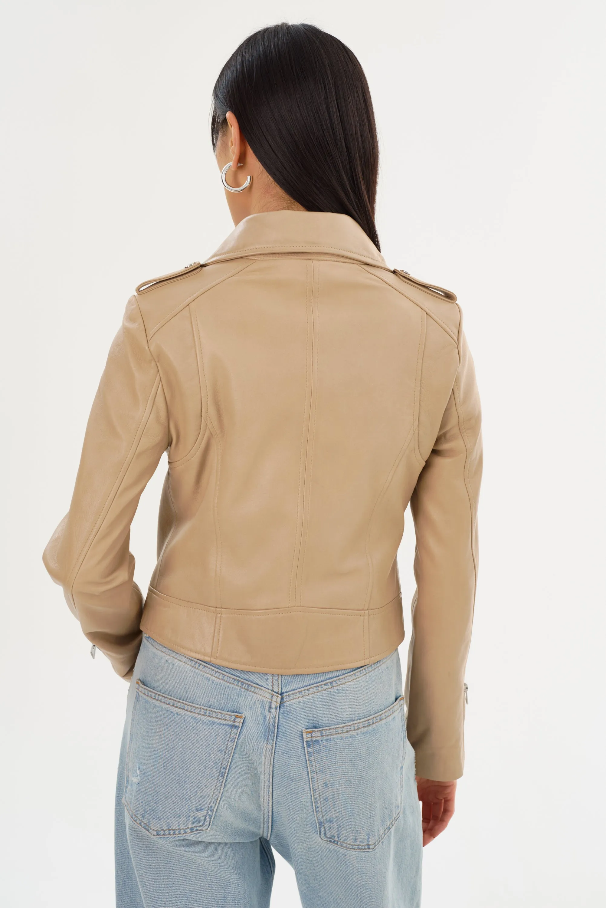 HOLY | Leather Biker Jacket with Removable Hood sold by LAMARQUE product image thumbnail 5