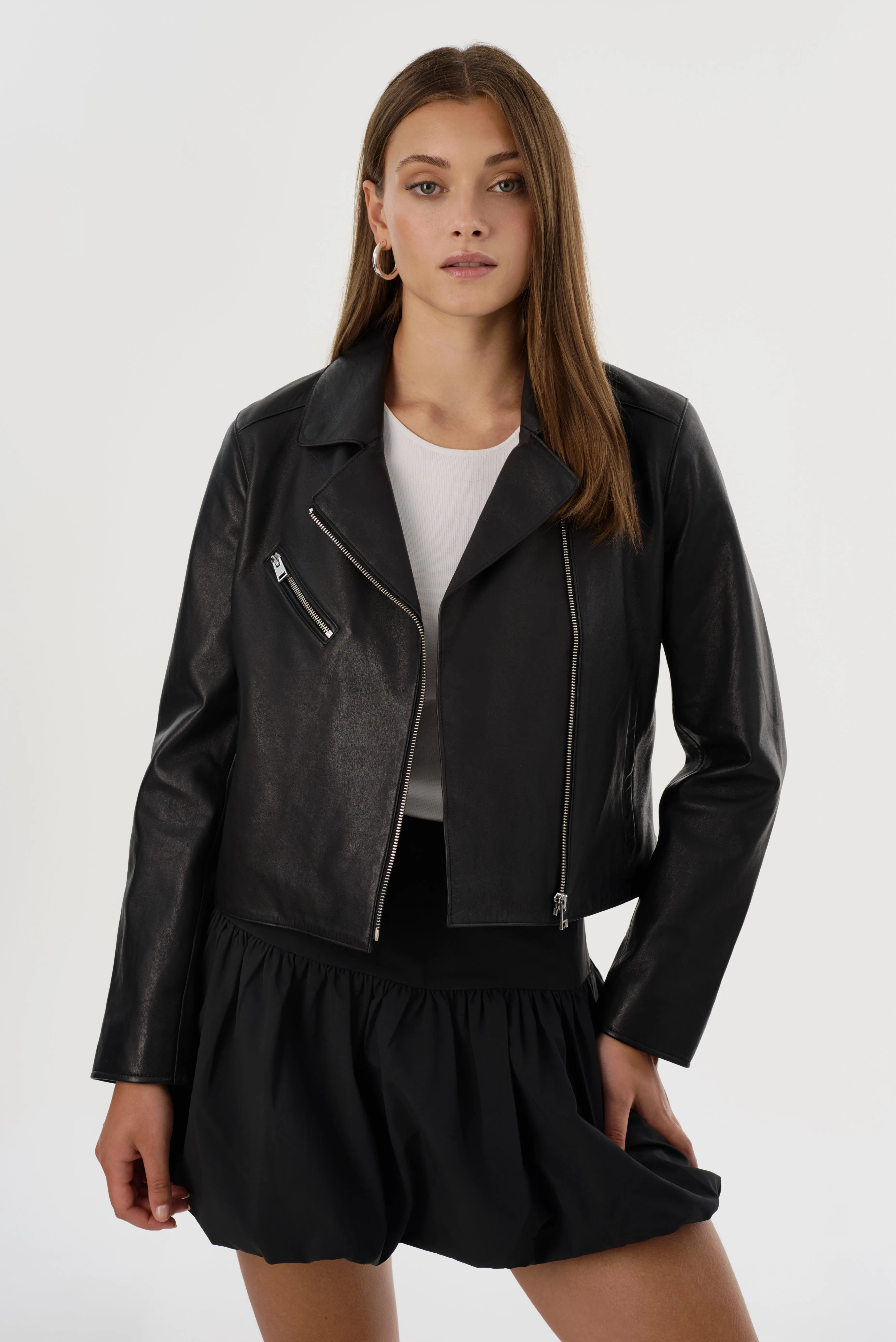 VALERIA | Leather Biker Jacket sold by La Marque