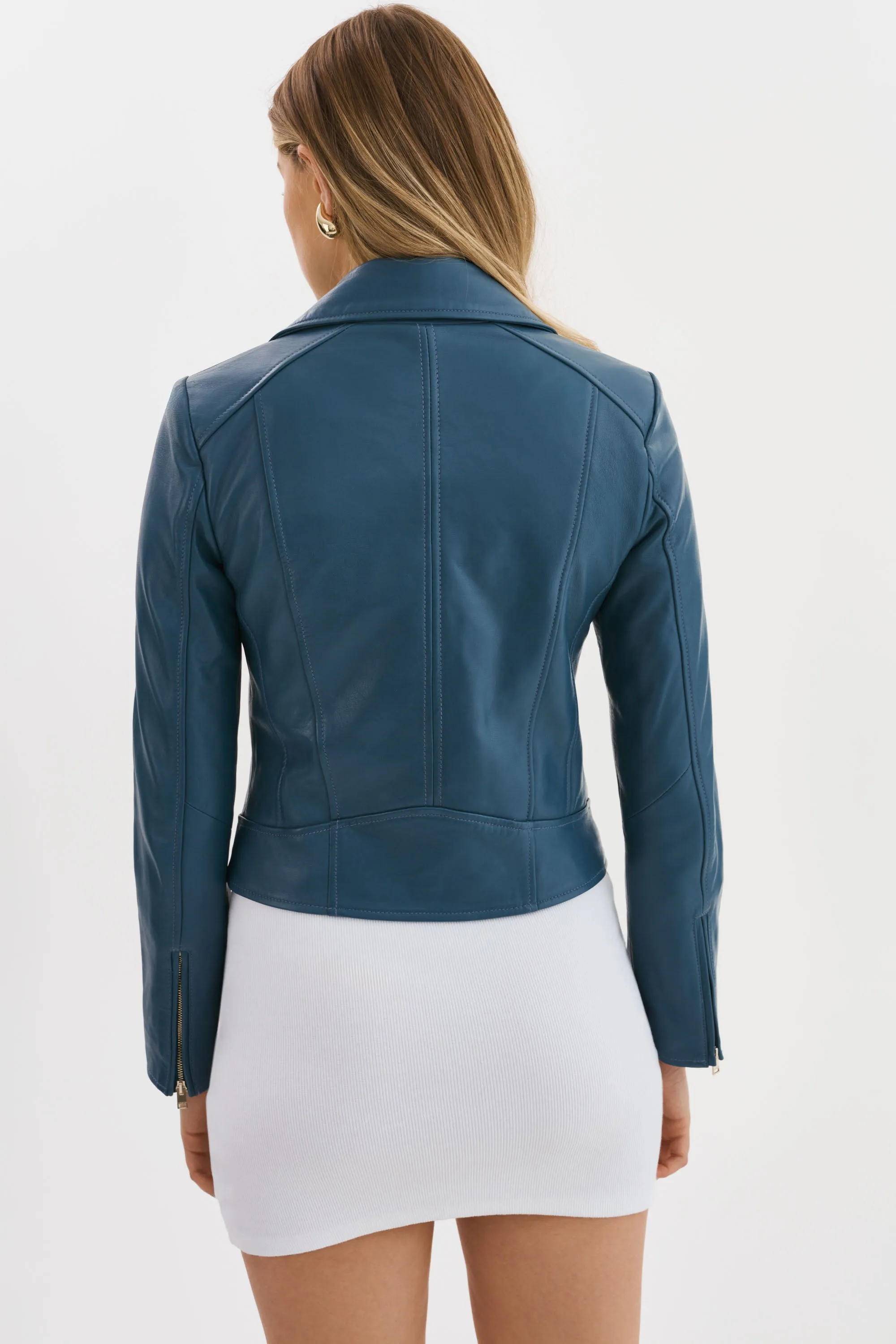 KELSEY | Leather Biker Jacket Champagne Hardware sold by La Marque product image thumbnail 3