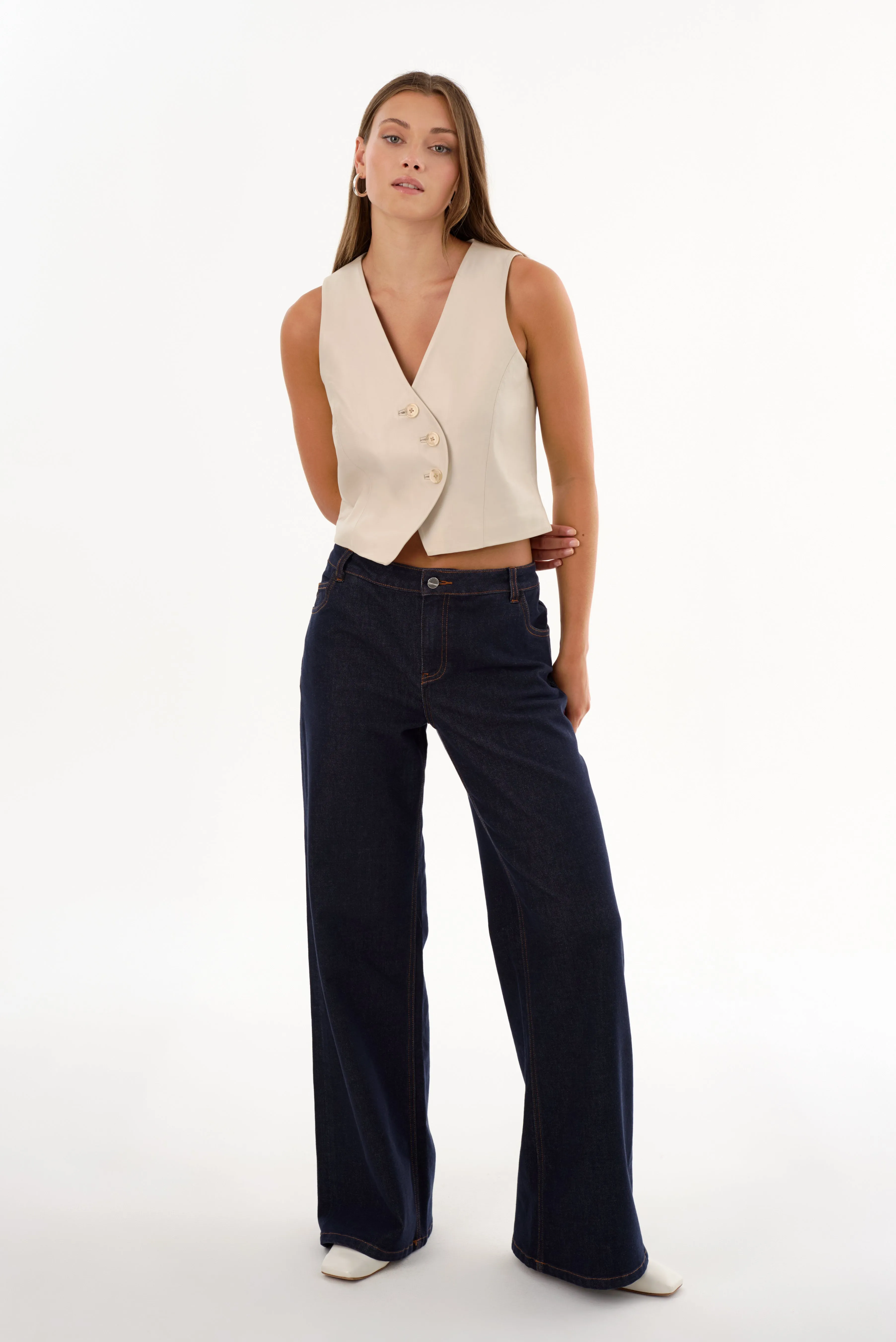 NAIARA | Leather Asymmetric Vest sold by LAMARQUE product image thumbnail 3