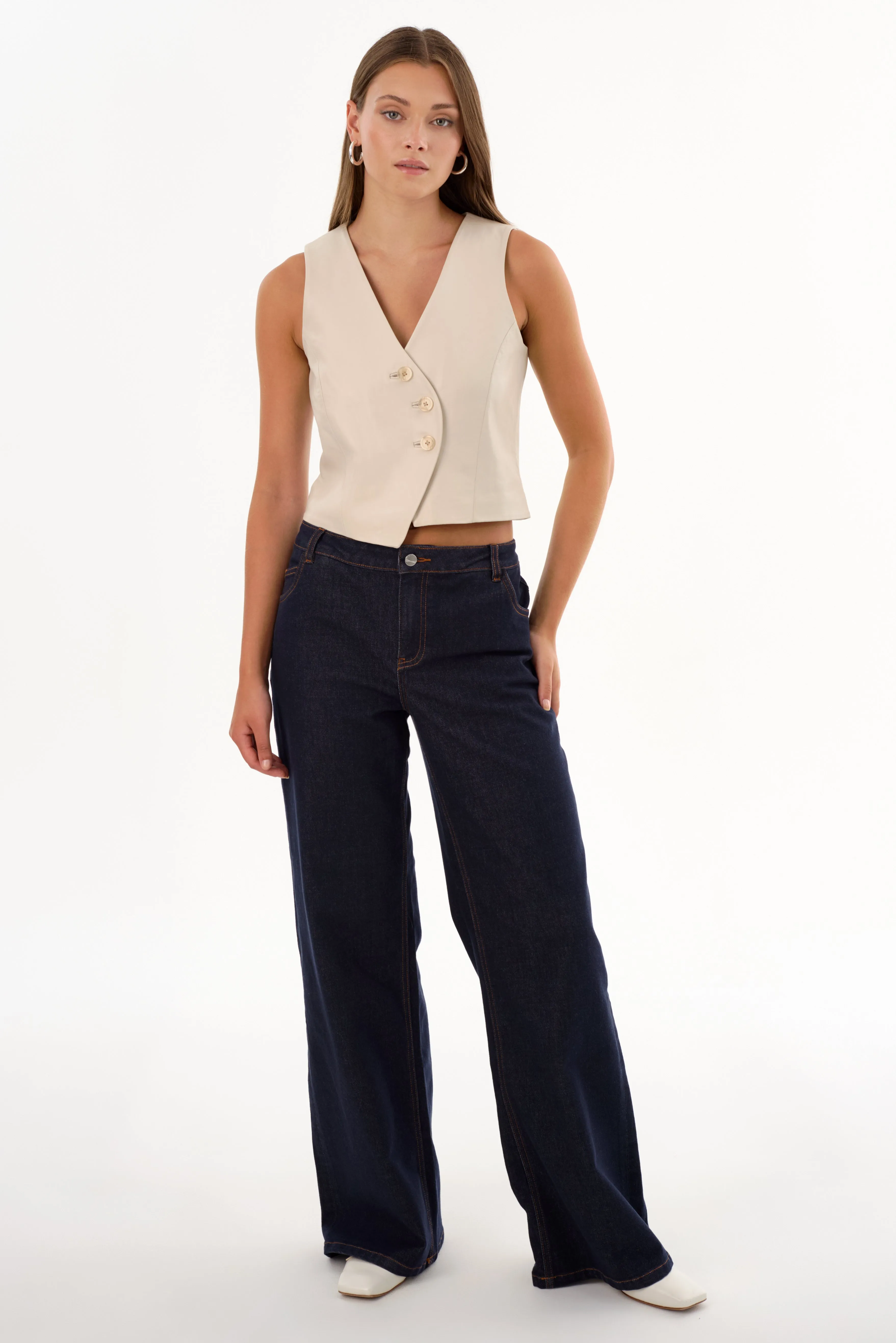 NAIARA | Leather Asymmetric Vest sold by LAMARQUE product image thumbnail 2