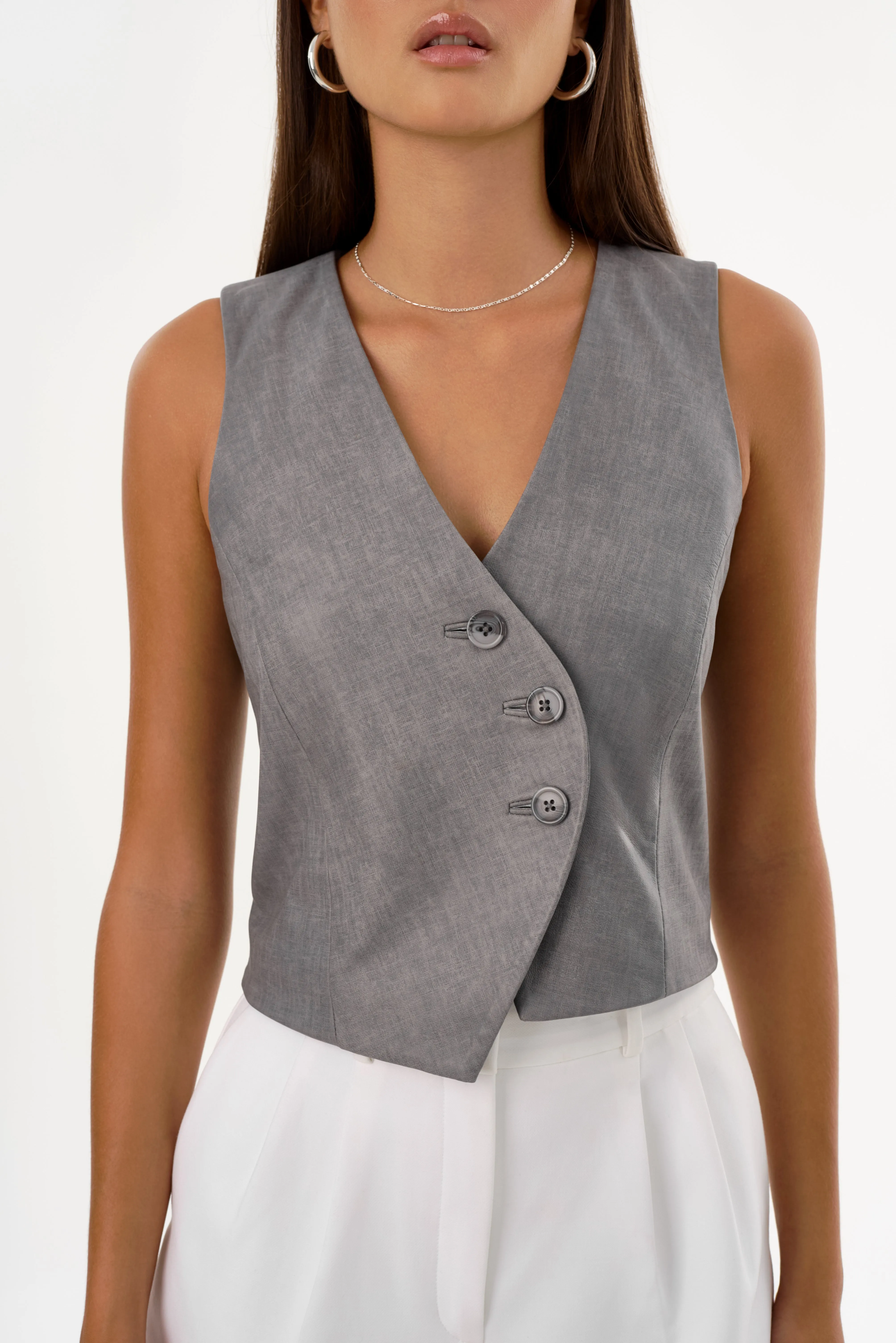 NAIARA | Leather Asymmetric Vest sold by LAMARQUE product image thumbnail 4