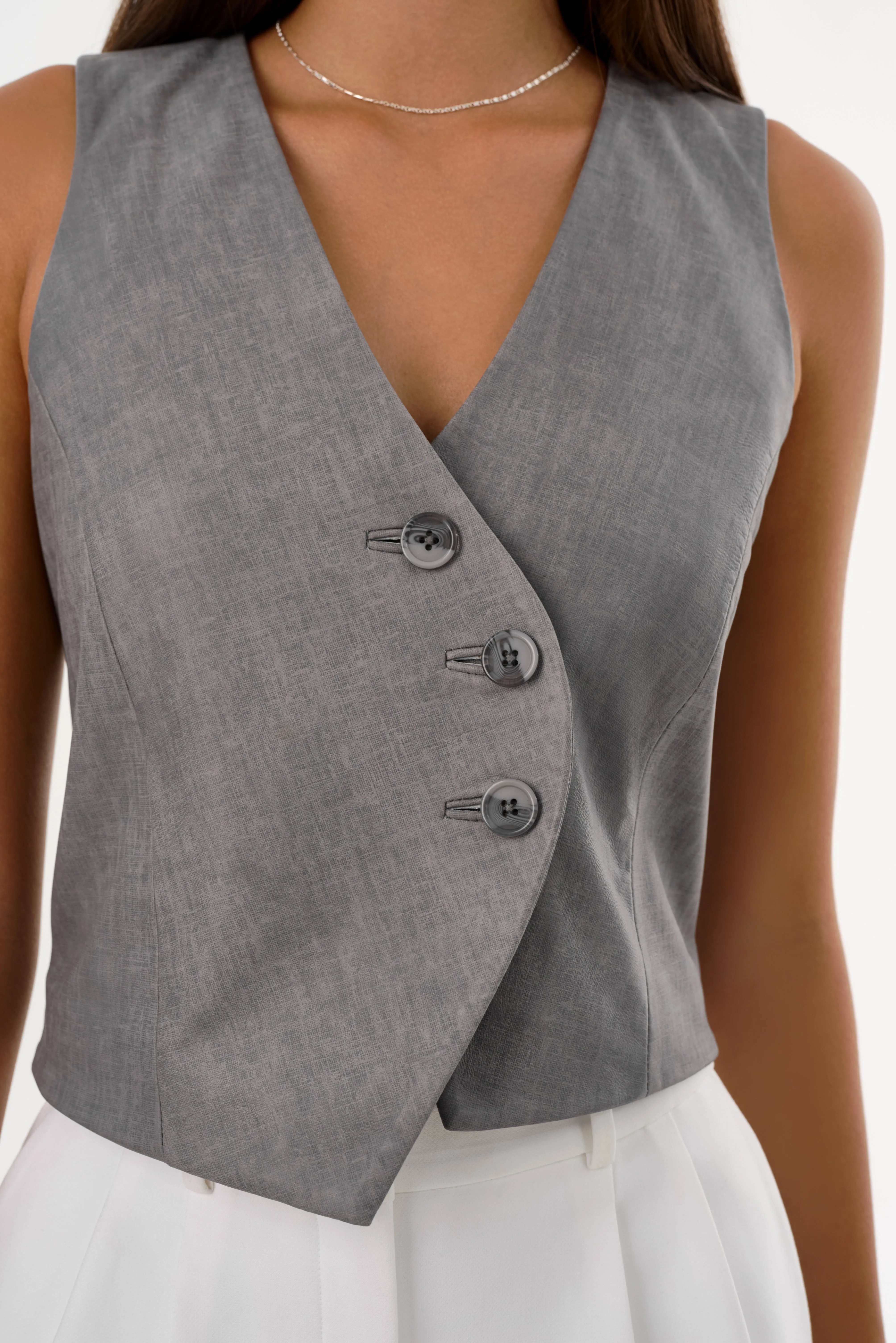 NAIARA | Leather Asymmetric Vest sold by LAMARQUE product image thumbnail 5