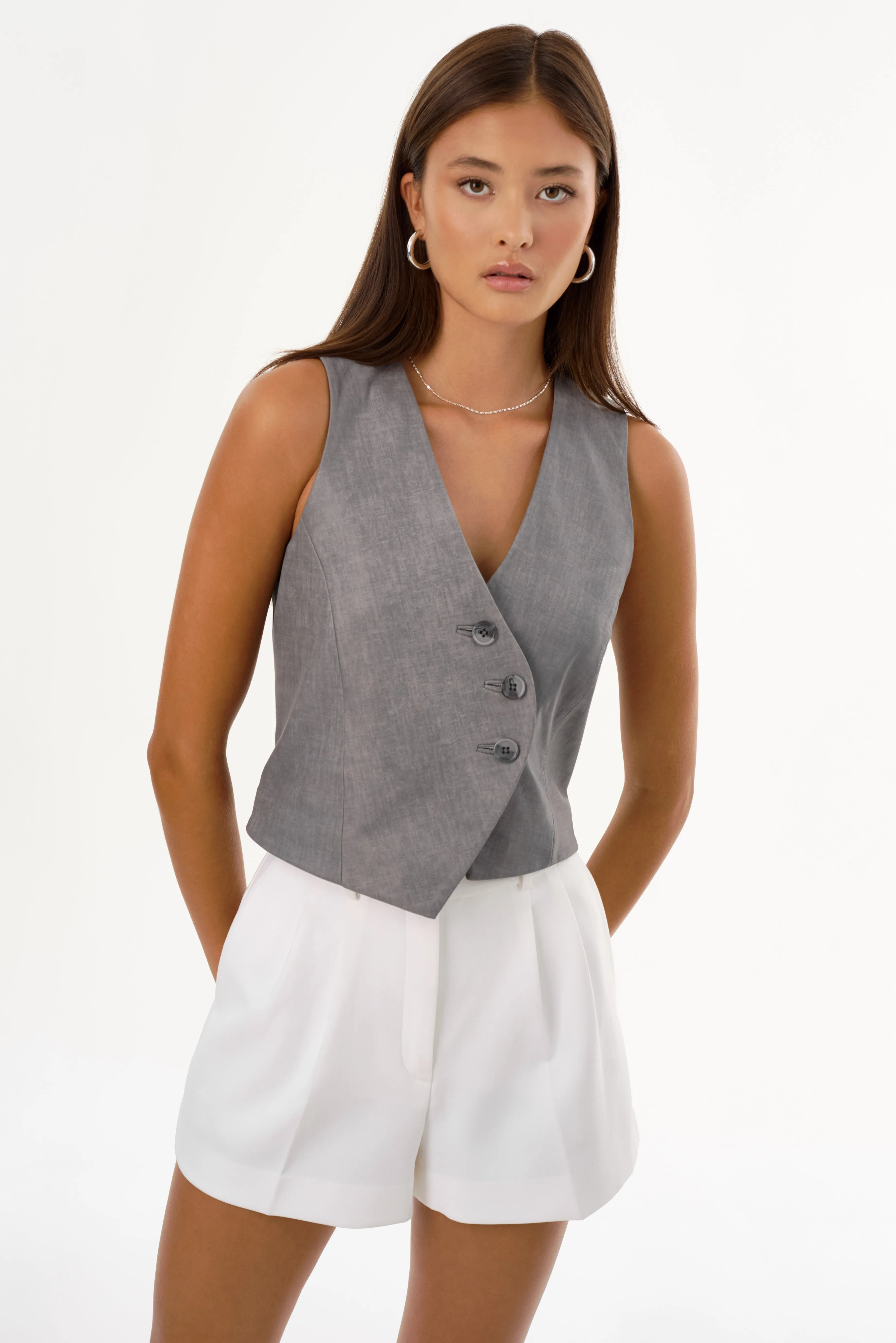 NAIARA | Leather Asymmetric Vest sold by LAMARQUE product image thumbnail 3