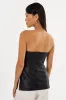 JUNI | Faux Leather Strapless Top sold by La Marque